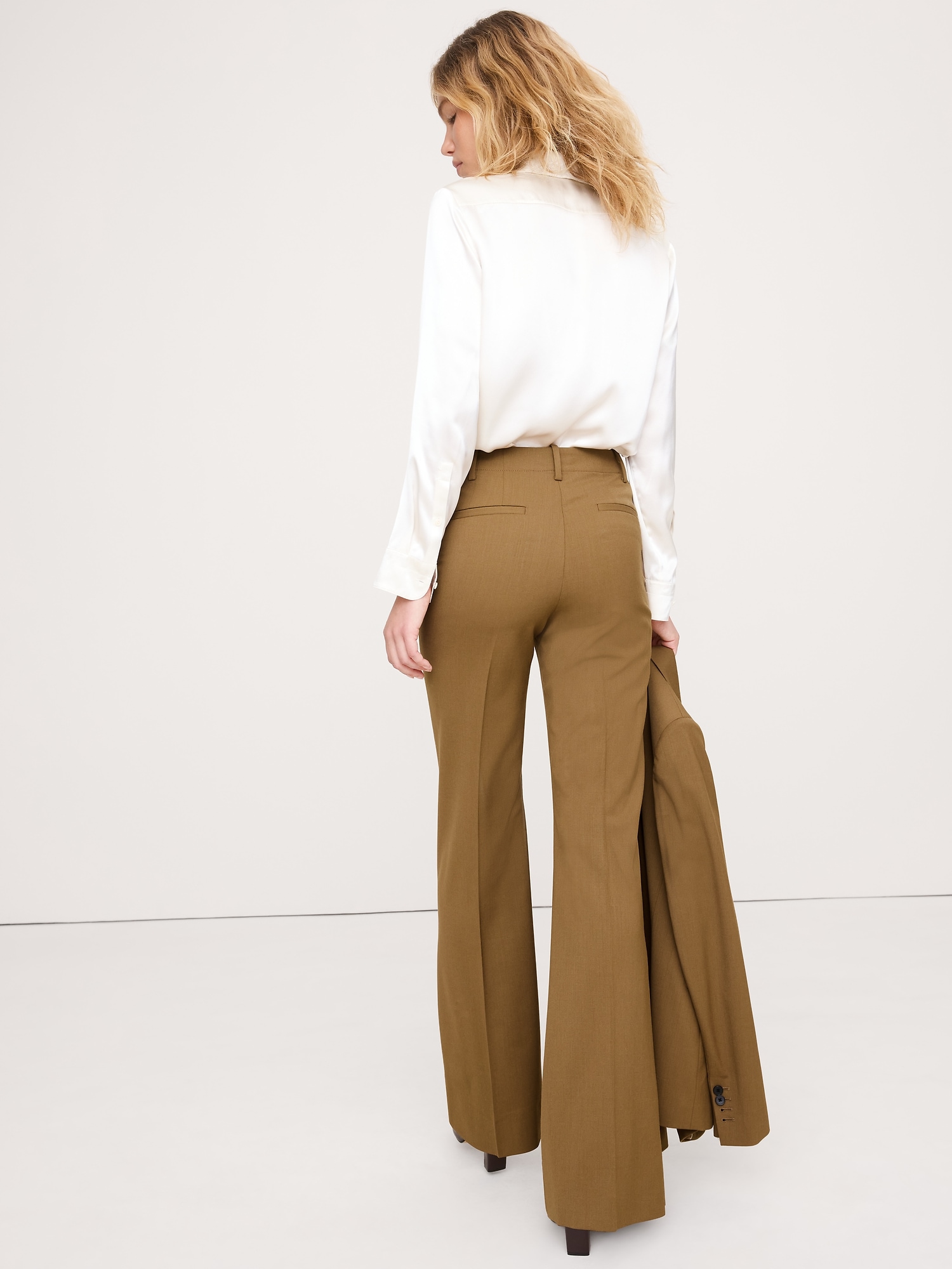 Image number 5 showing, High-Rise Flare Italian Wool Pant