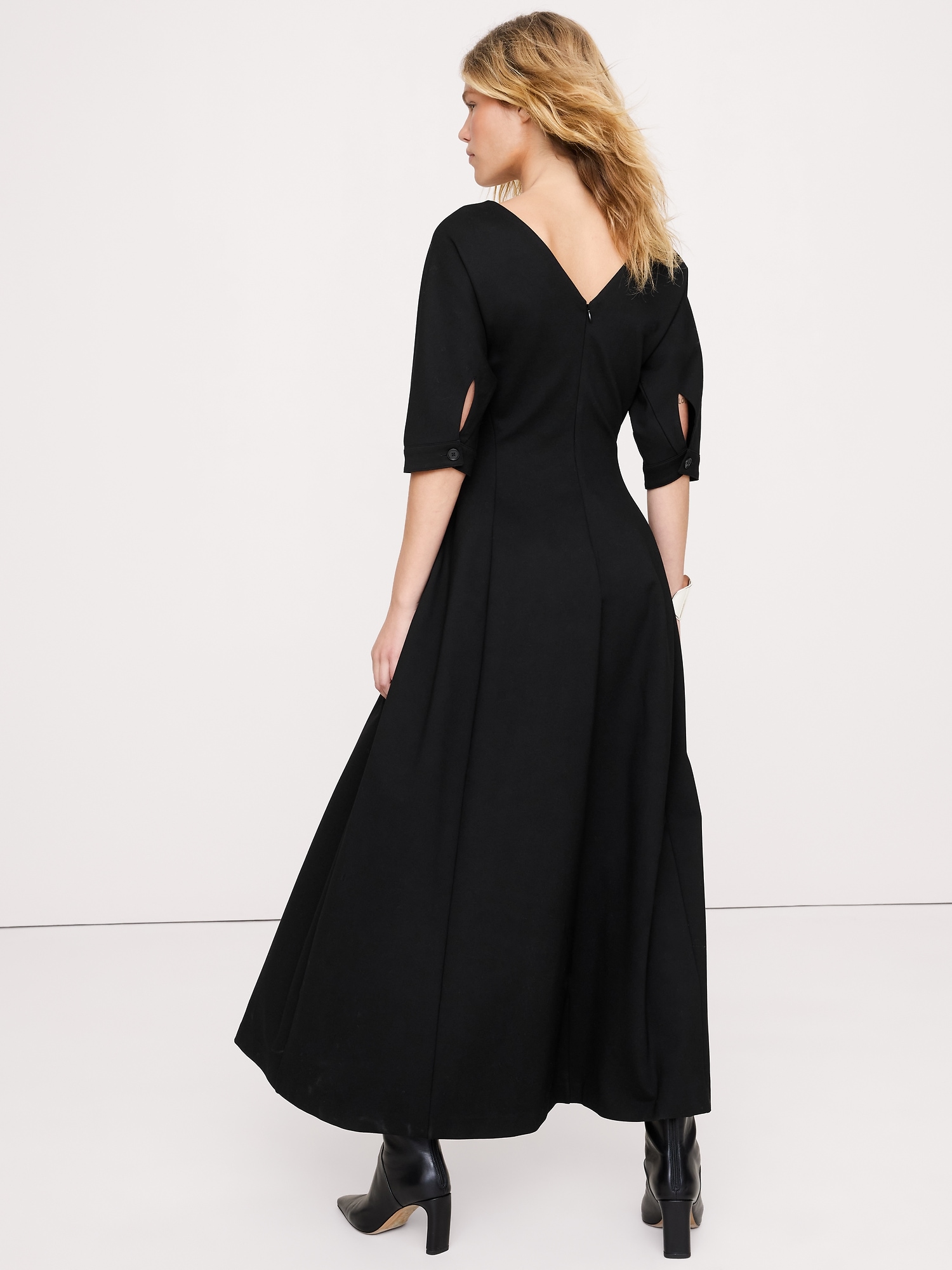 Image number 6 showing, Ponte Puff-Sleeve Maxi Dress