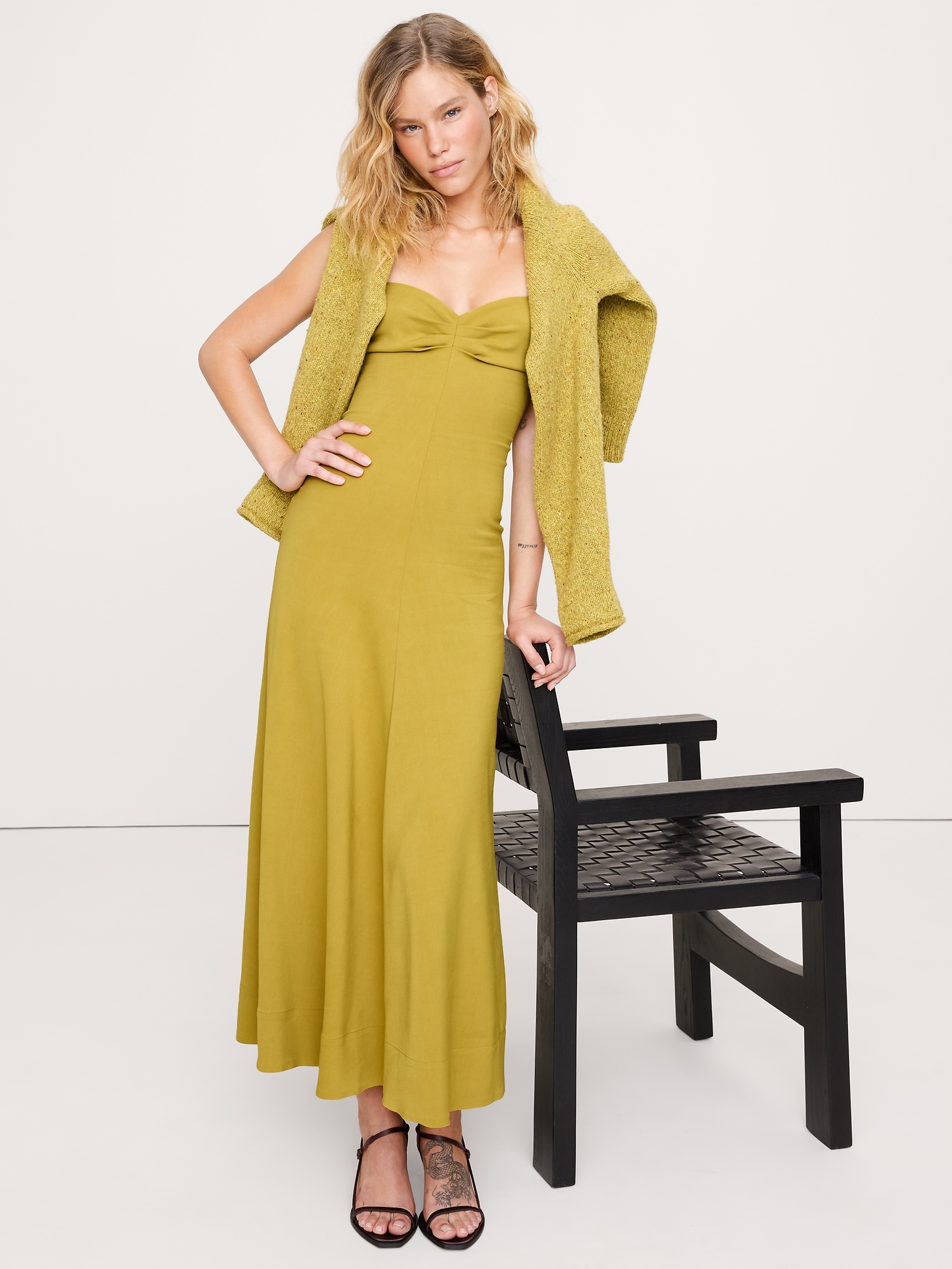 Image number 1 showing, Stretch-Sateen Sweetheart Maxi Dress