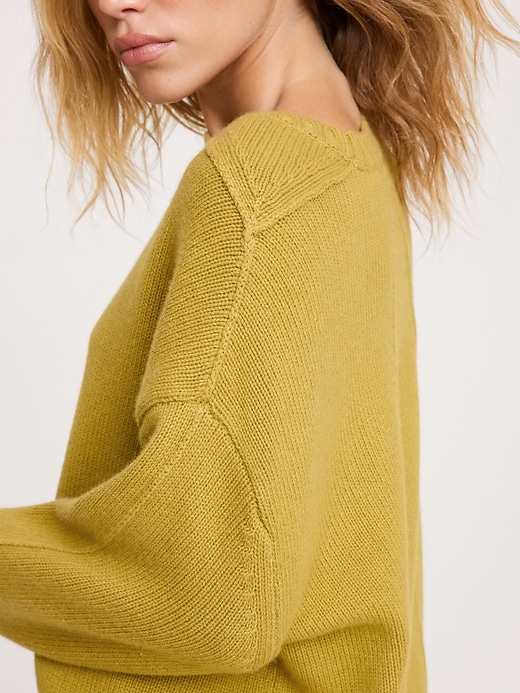 Oversized Merino-Cotton Crew-Neck Sweater