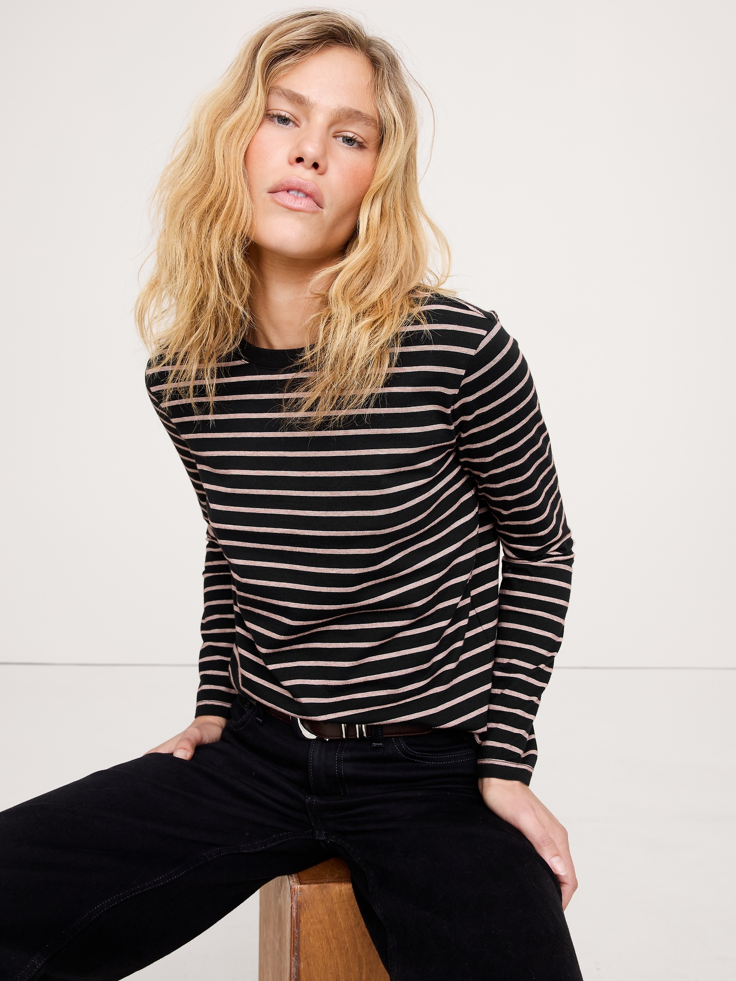 Image number 1 showing, Vintage Cotton Long-Sleeve T-Shirt