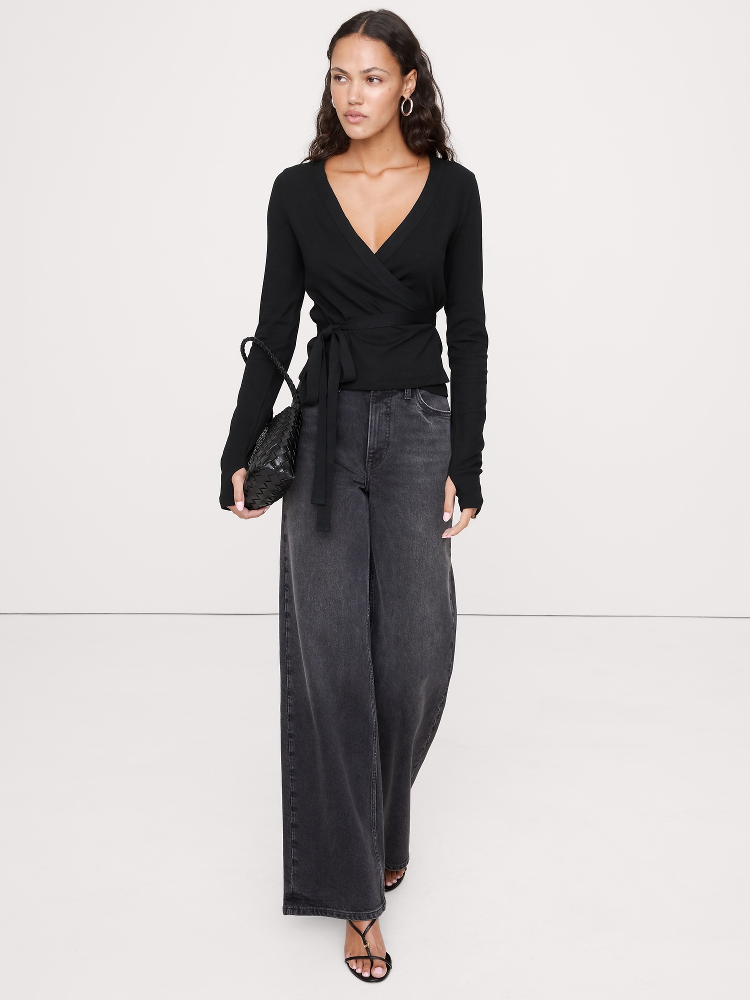 Image number 1 showing, Ribbed Wrap Top