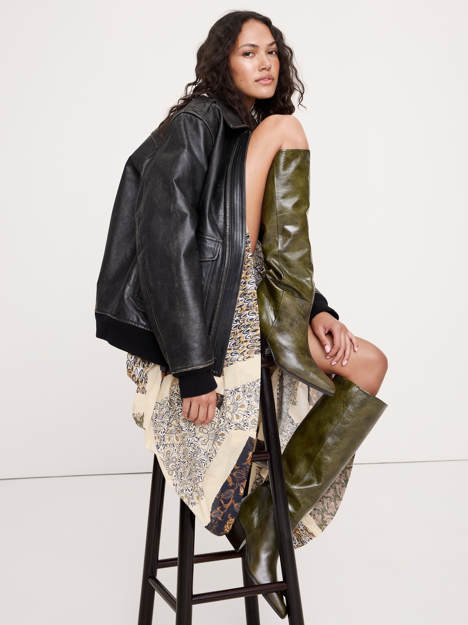 Image number 2 showing, Italian Leather Knee-High Boot