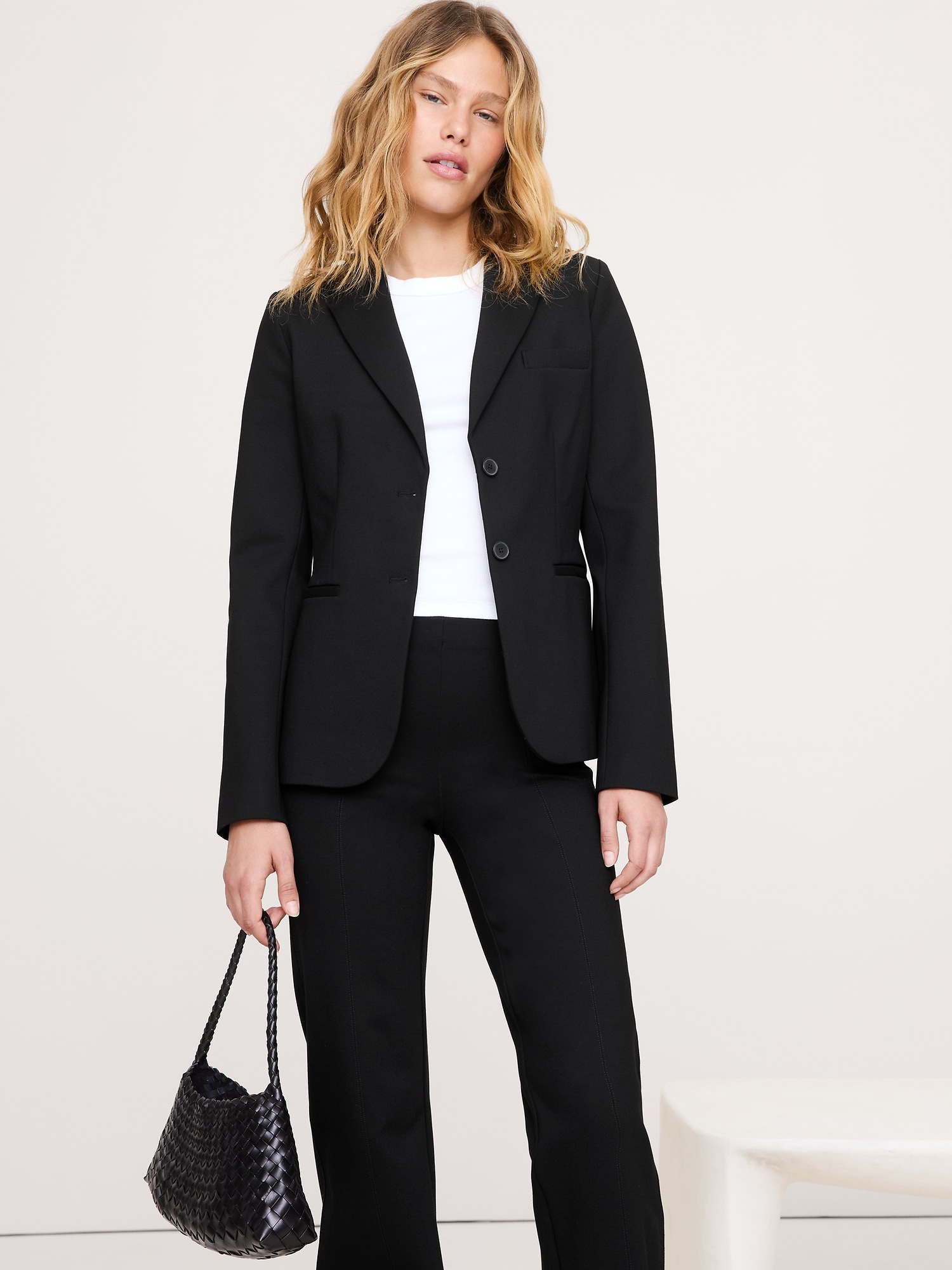 Slim Everywhere Ponte Blazer - Black