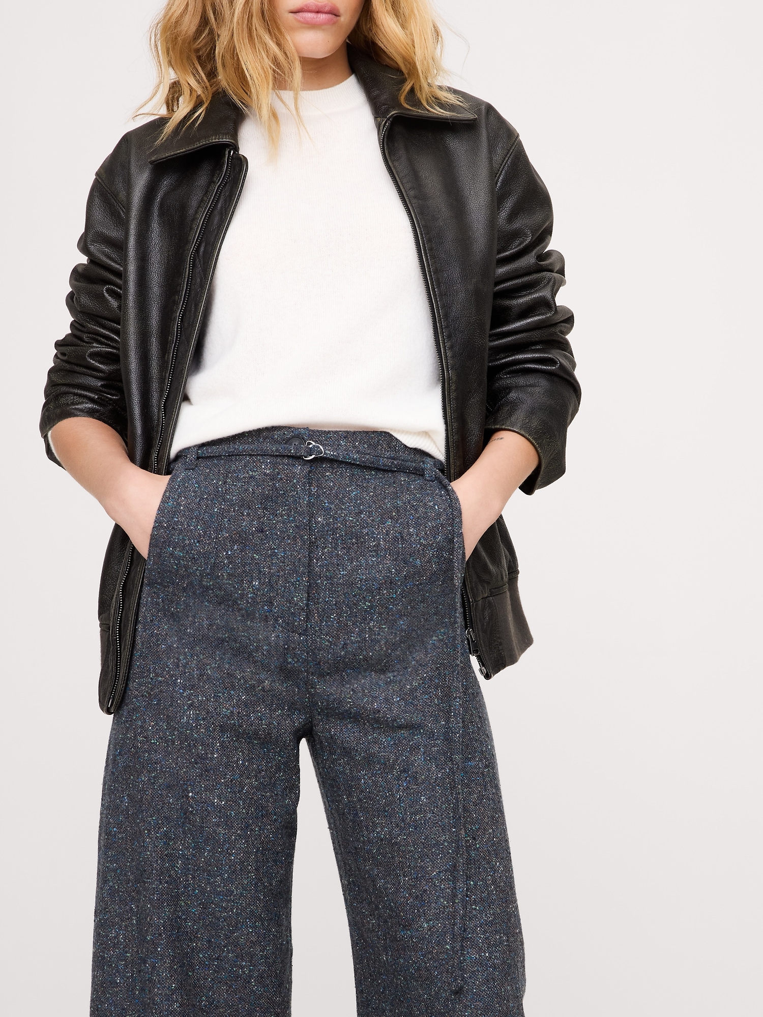 Image number 7 showing, Ultra-High Rise Relaxed Barrel Donegal Pant