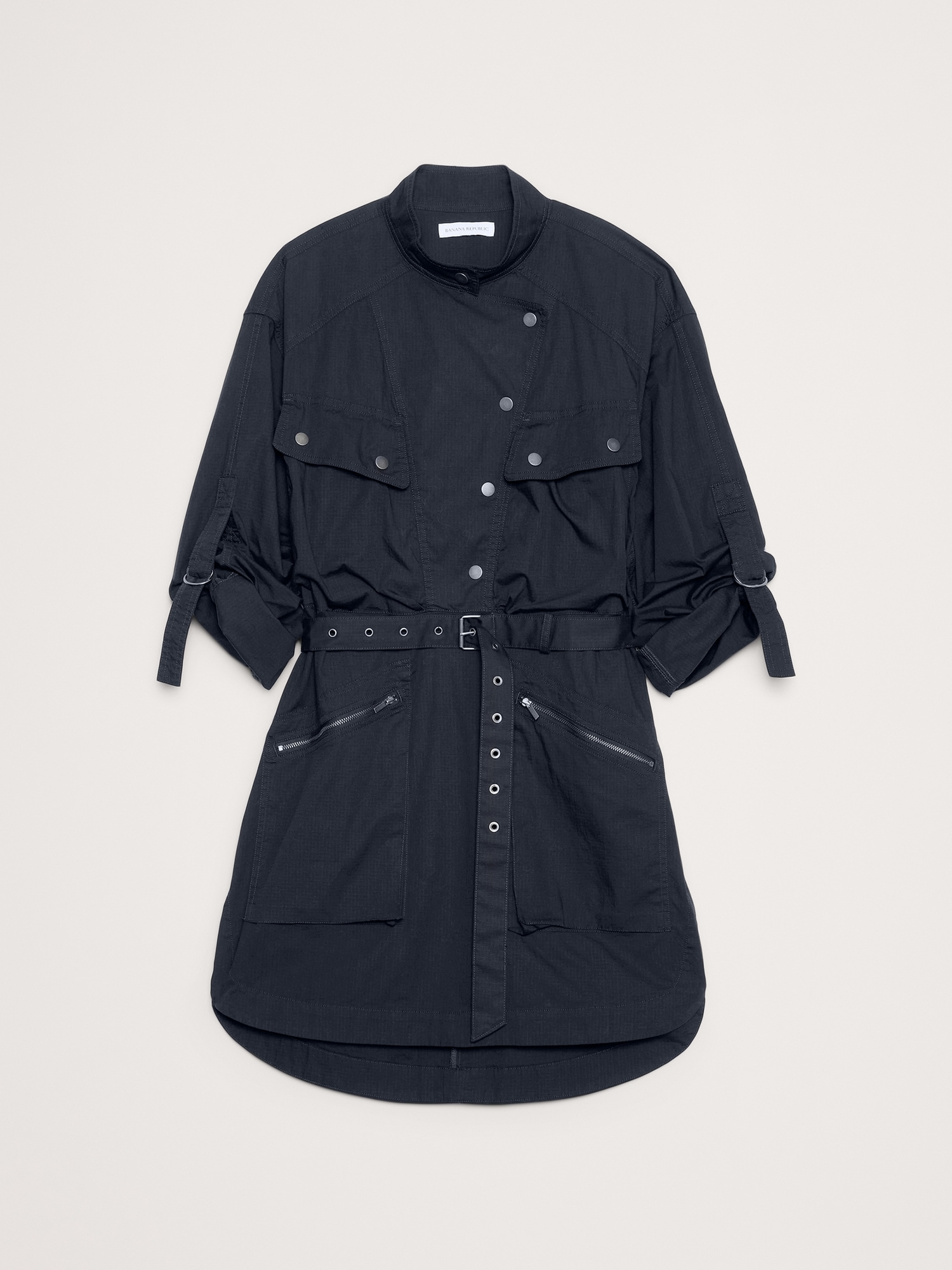 Image number 5 showing, Stretch-Cotton Utility Mini Dress