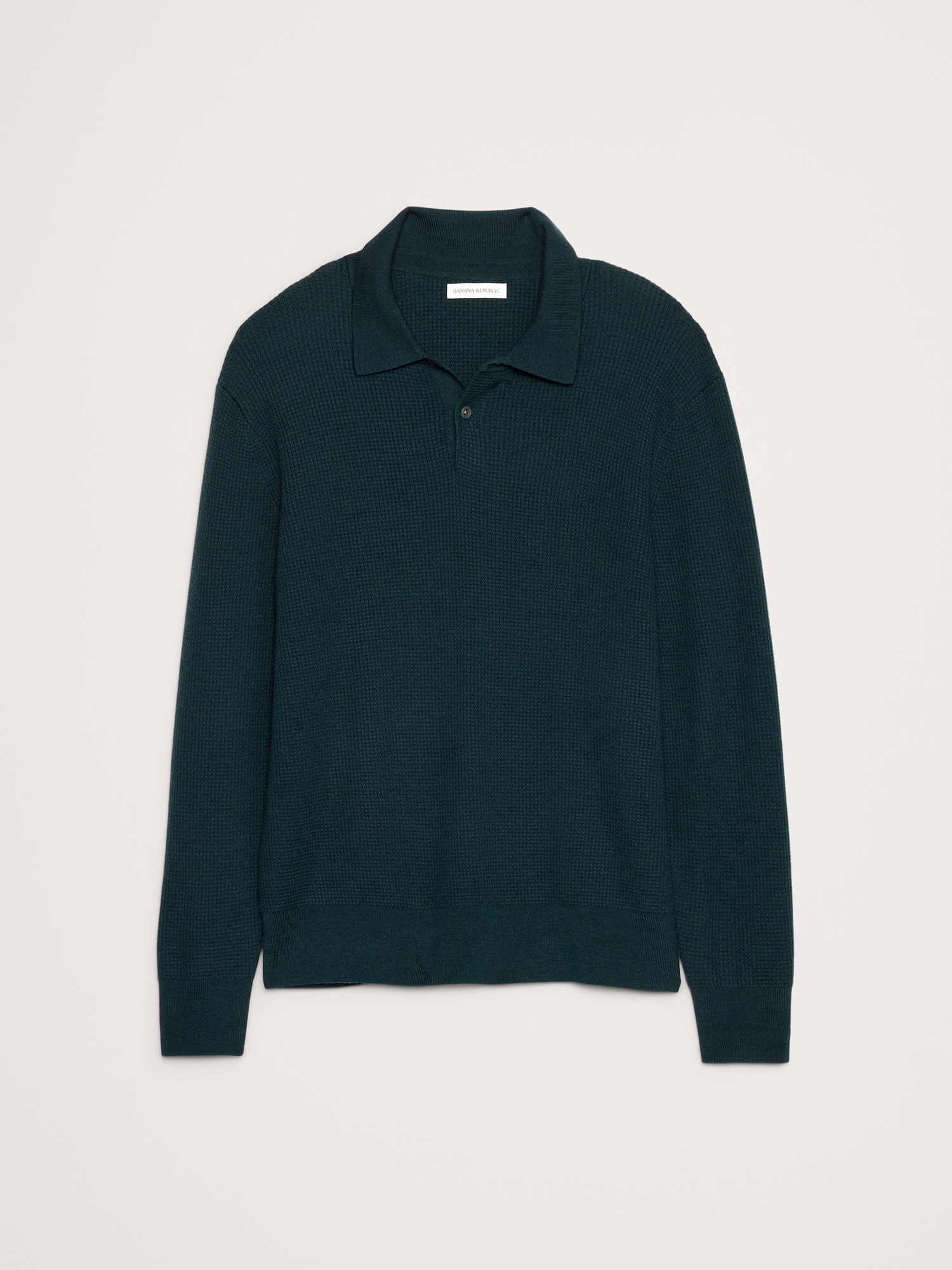 Image number 4 showing, Merino Waffle-Knit Sweater Polo