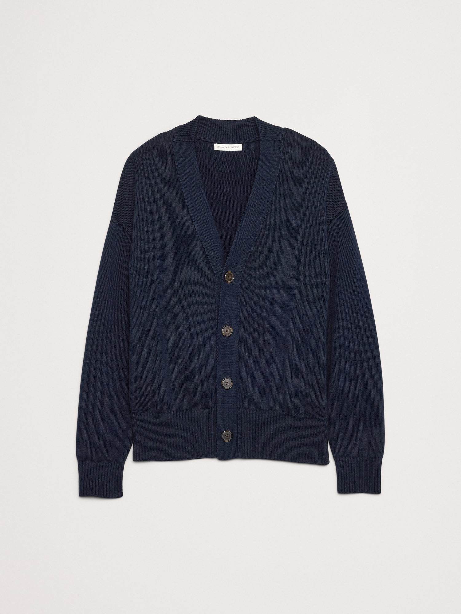 Мужской кардиган Banana Republic Cotton, цвет: Тёмно-синий — фото 4