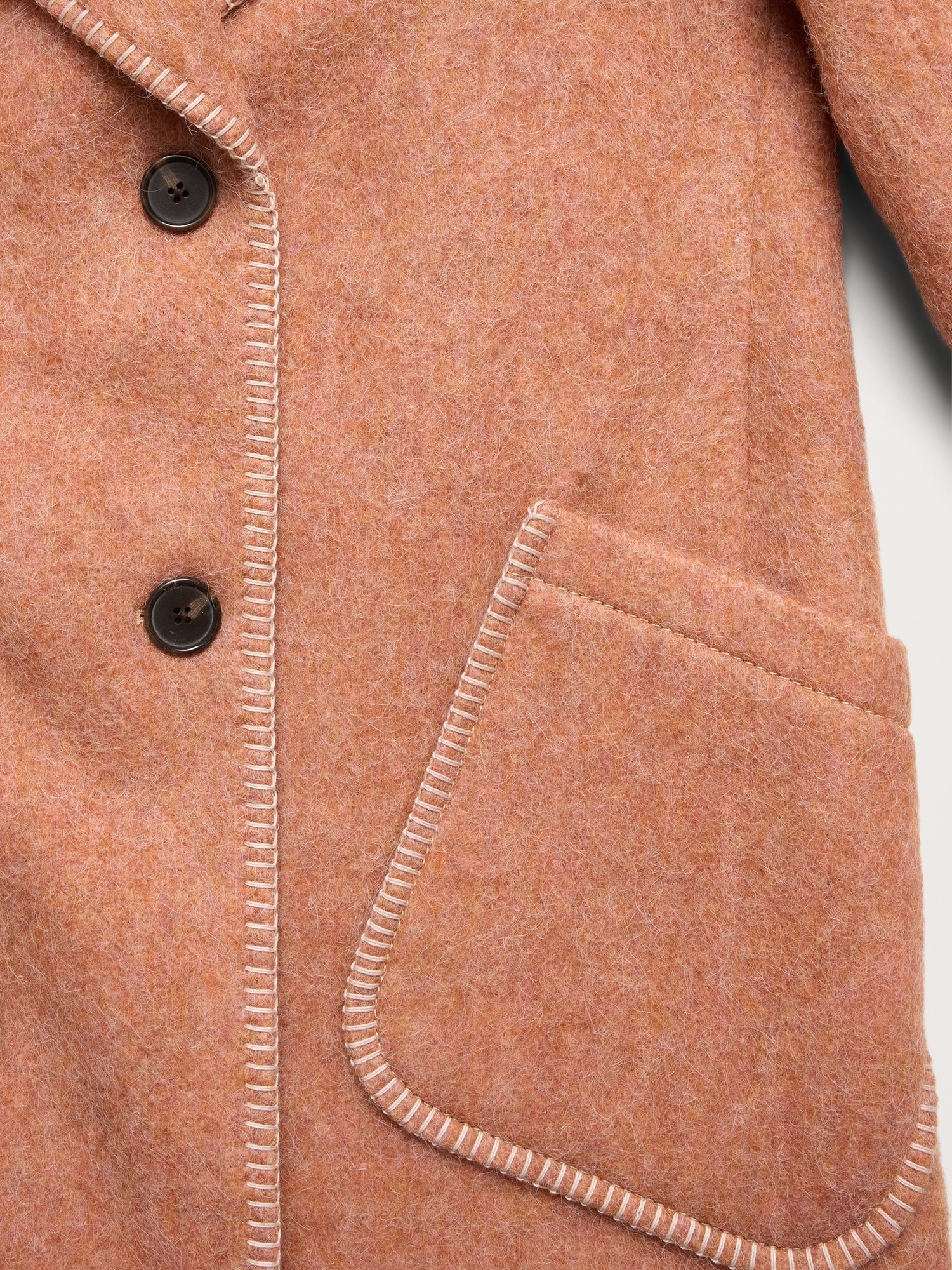 Image number 6 showing, Fuzzy Italian Wool-Blend Top Coat