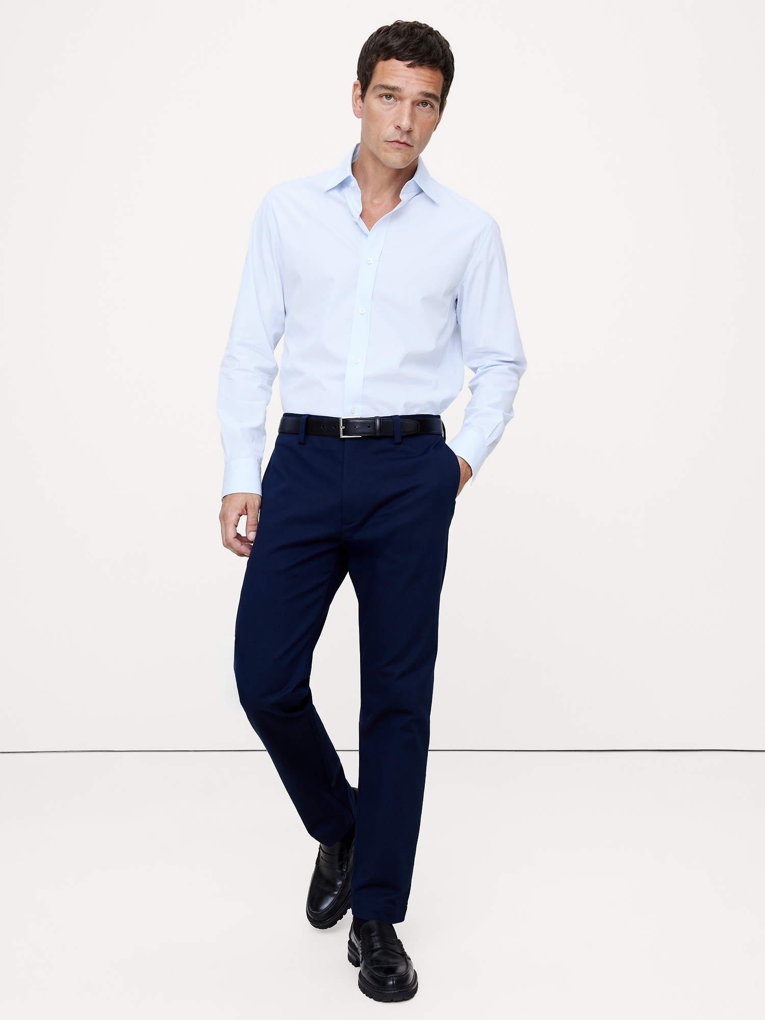 Standard-Fit Premium Cotton Poplin Dress Shirt - Country Blue