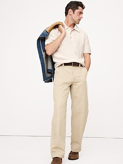 Cotton Honeycomb Sweater Polo - White - View 11