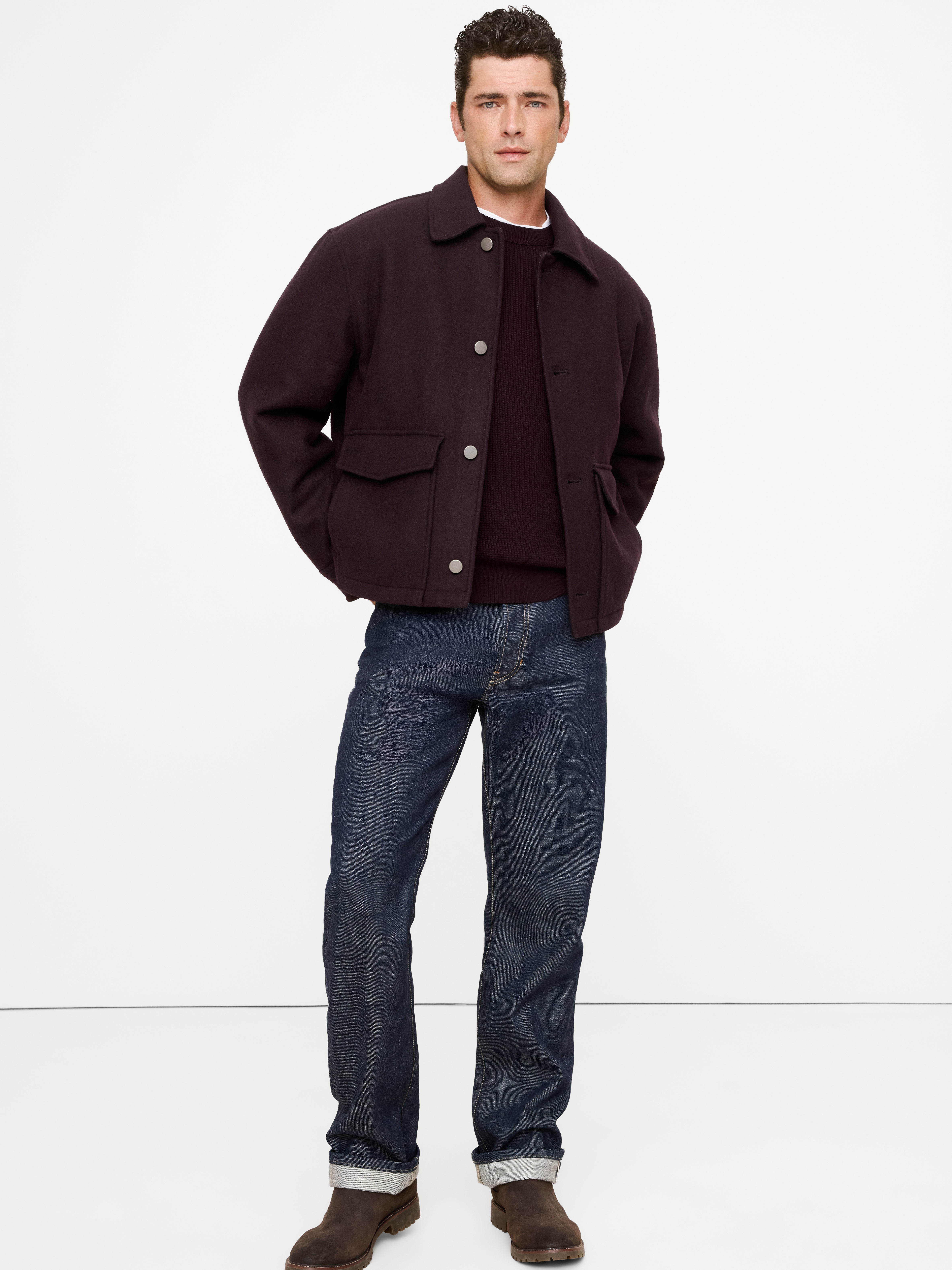 Double-Faced Wool-Blend Utility Jacket | Banana Republic