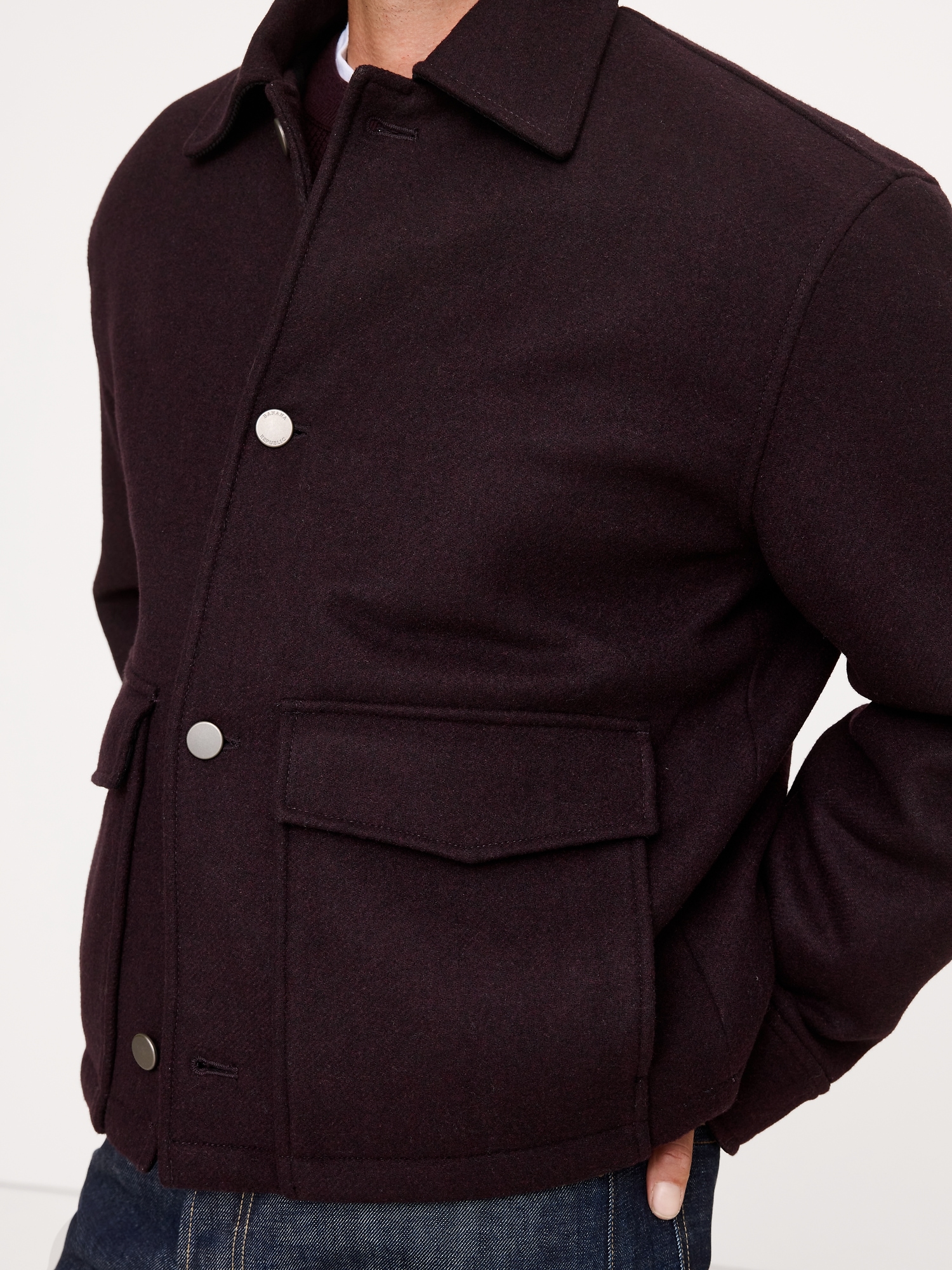 Image number 4 showing, Double-Faced Wool-Blend Utility Jacket