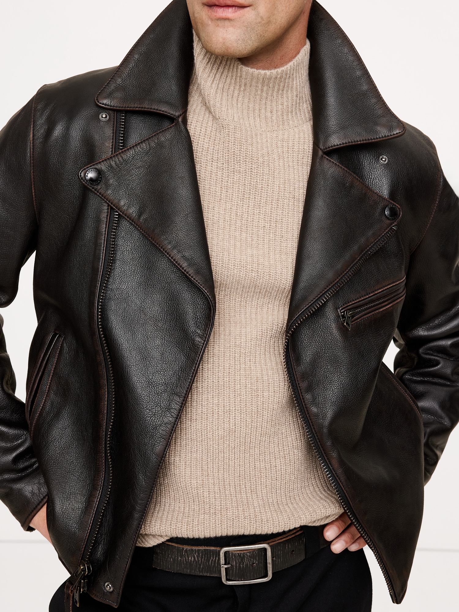 Image number 4 showing, Leather Moto Jacket