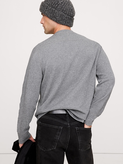 Slub Double-Knit Henley T-Shirt