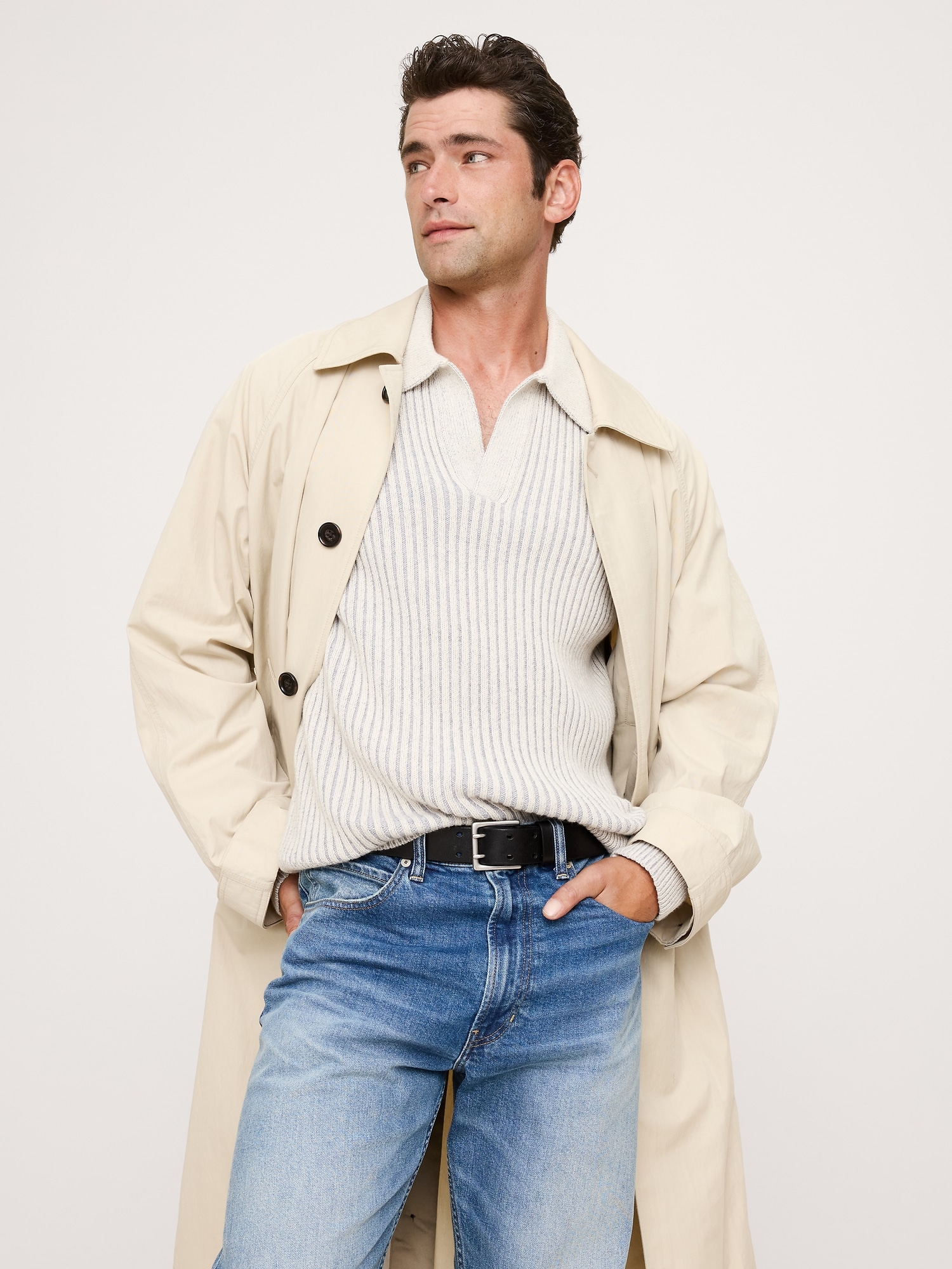 Image number 3 showing, Merino-Cotton Ribbed Sweater Polo