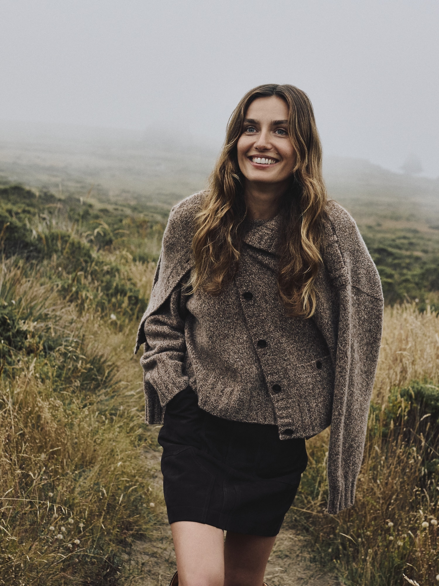 Image number 5 showing, Marled Cashmere-Merino Blend Epaulet Cardigan