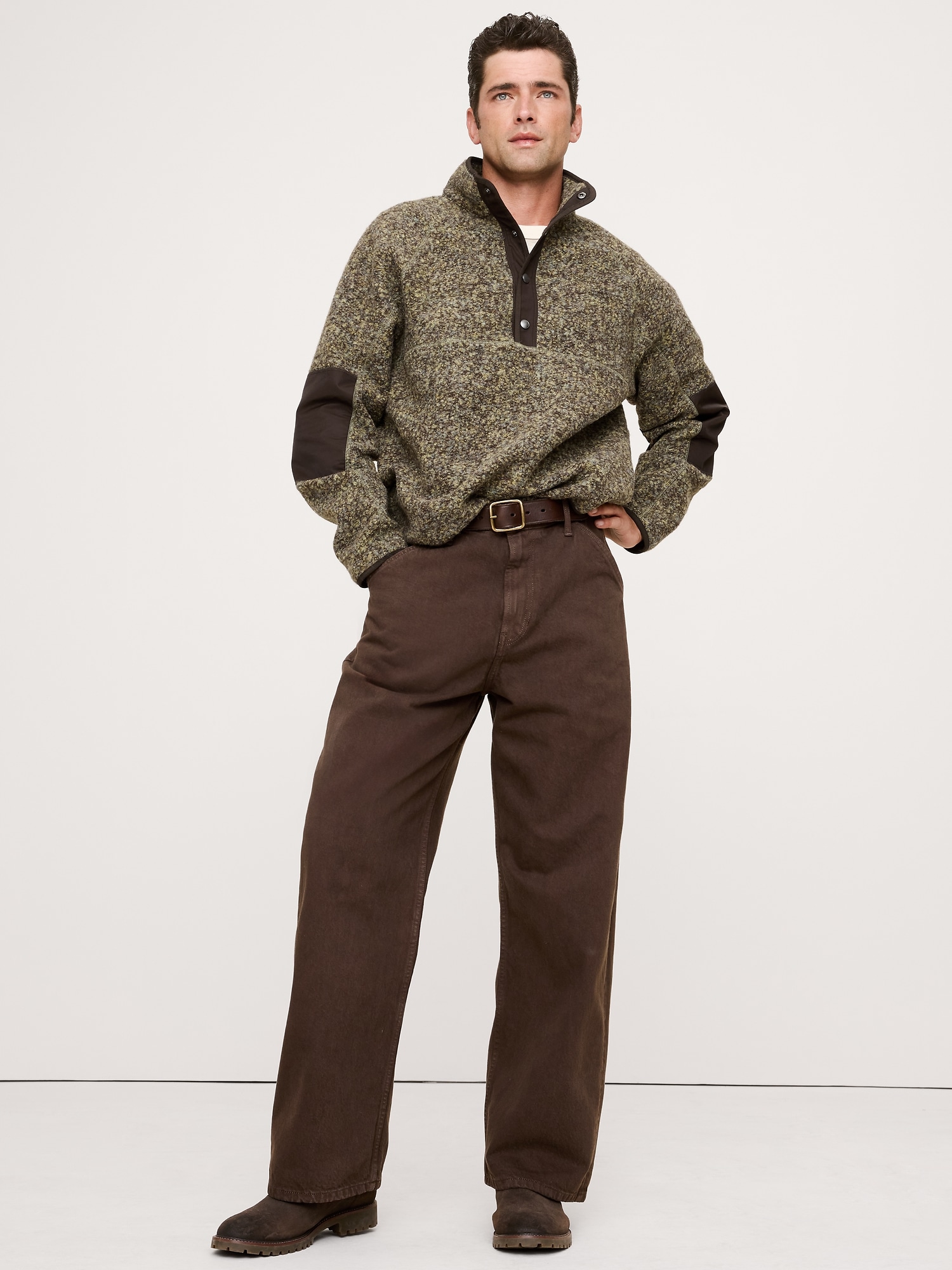 Image number 1 showing, Bouclé Fleece Pullover Sweatshirt