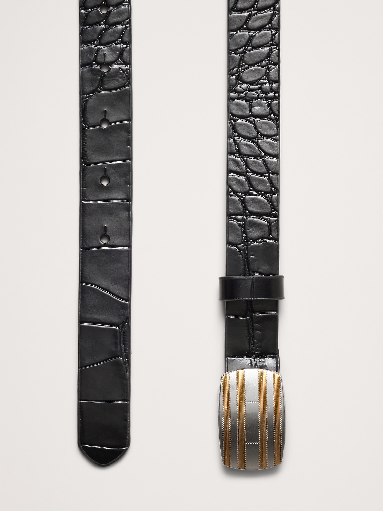 Image number 2 showing, Embossed Leather Plaque-Buckle Belt