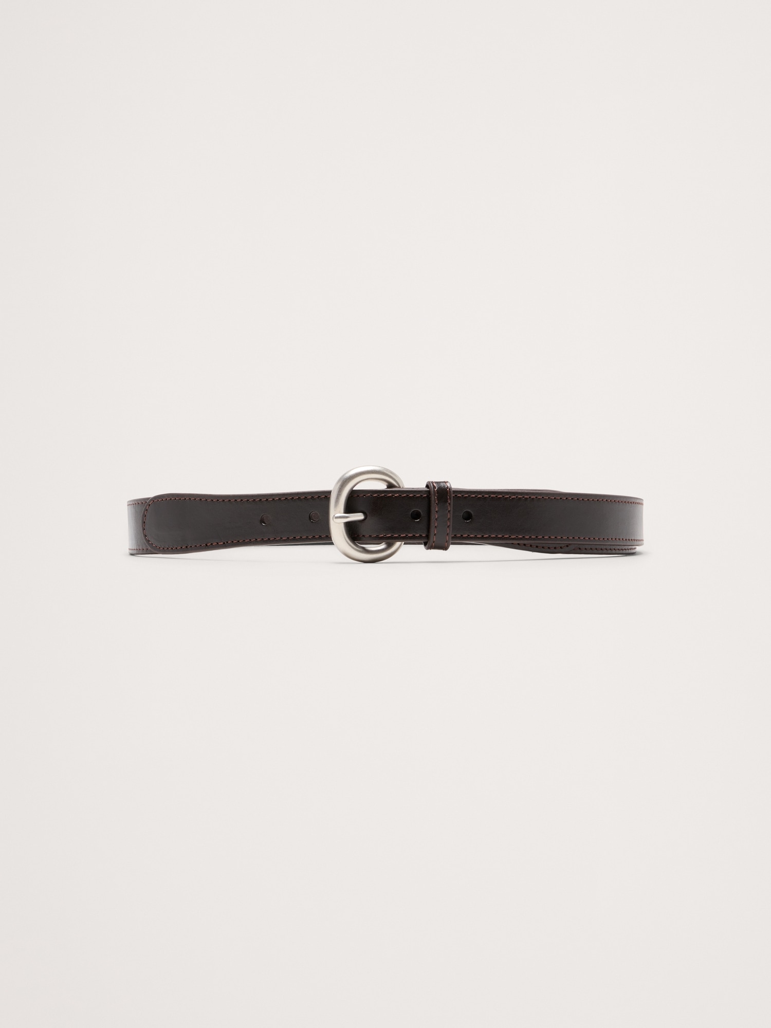 Image number 1 showing, Topstitch Leather Tapered Belt