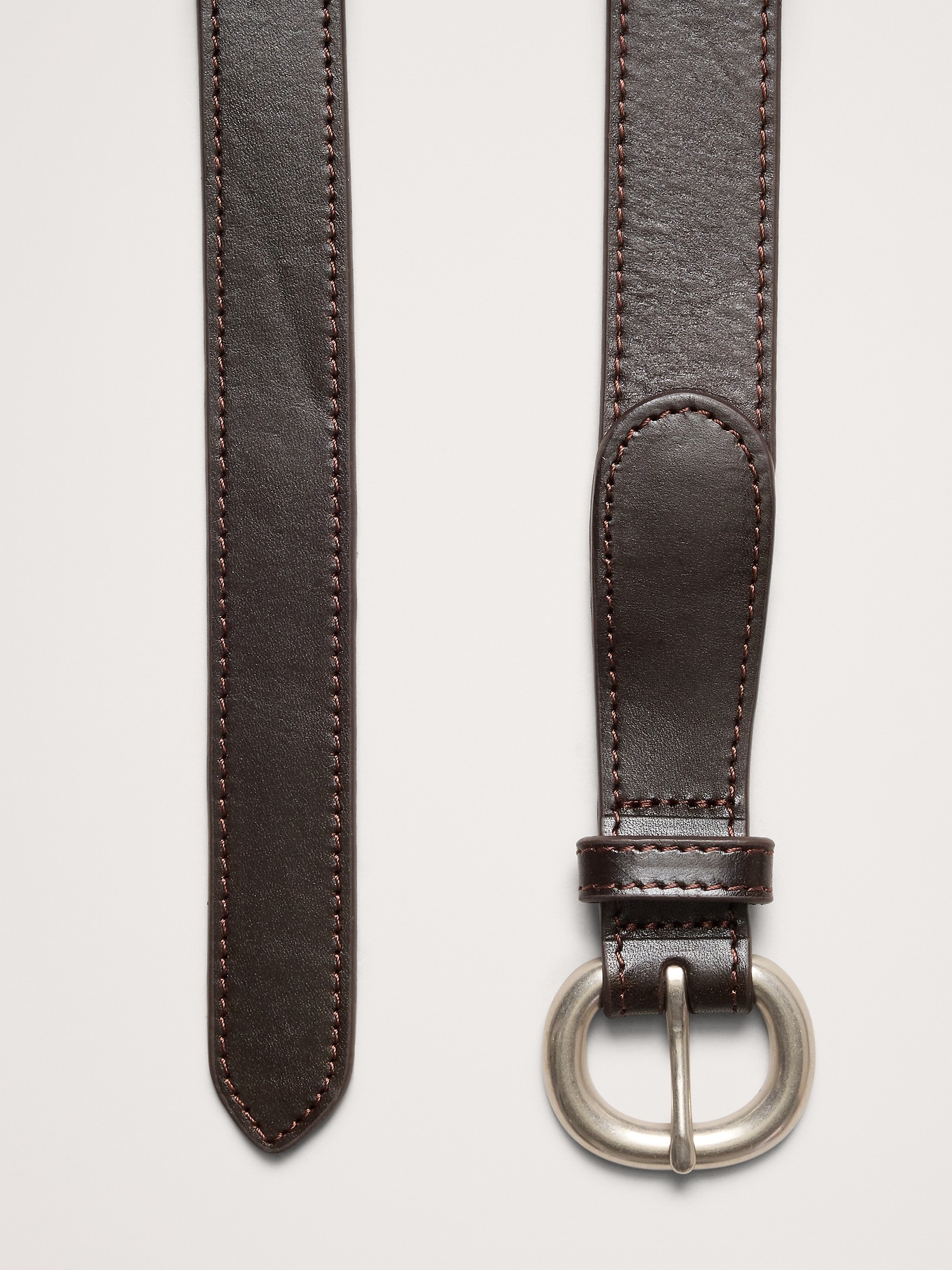 Женский ремень Banana Republic Topstitch Leather Tapered Belt, цвет: Коричневый — фото 3