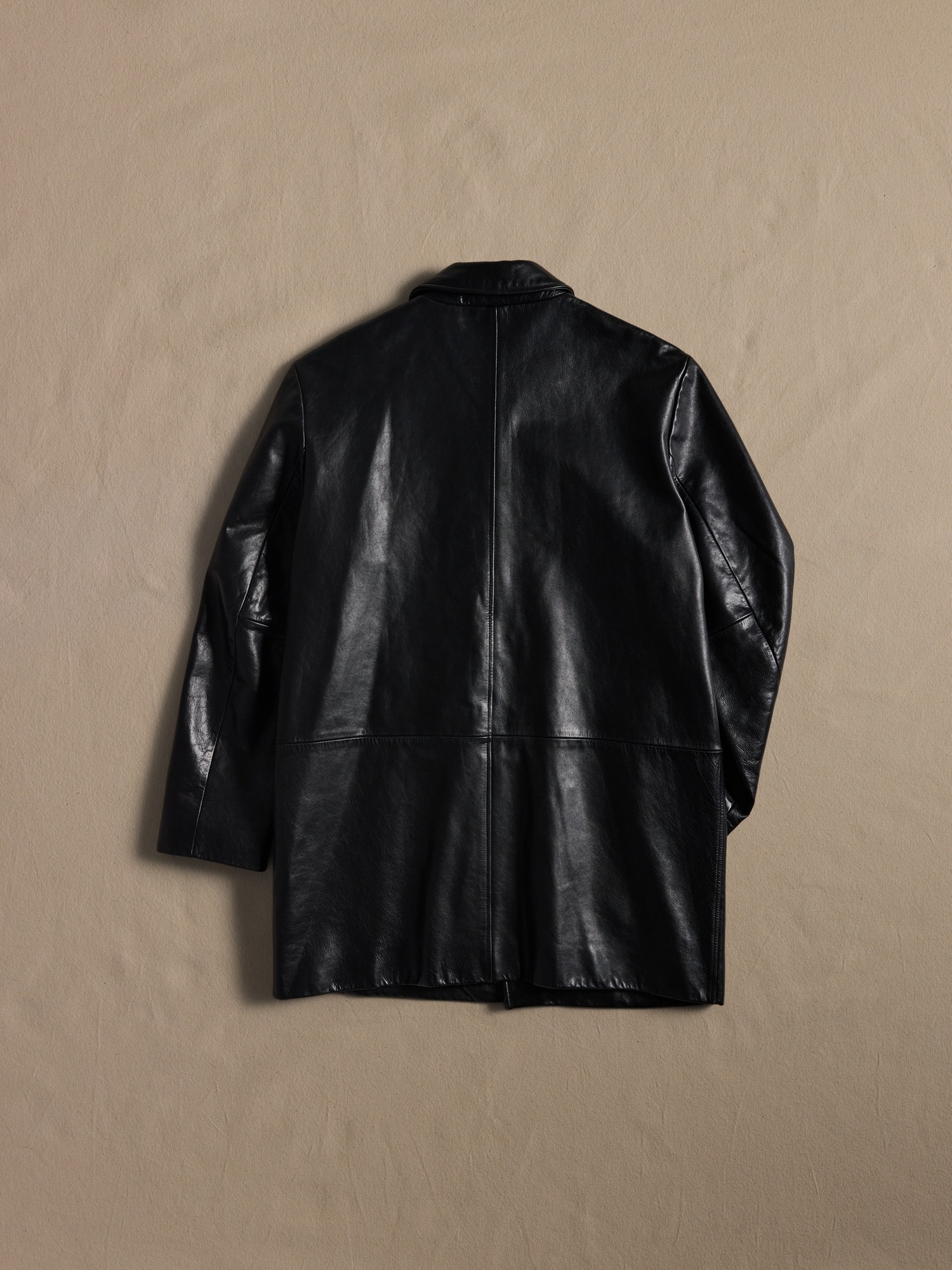 Archive Leather Long Coat size Men's L | Banana Republic