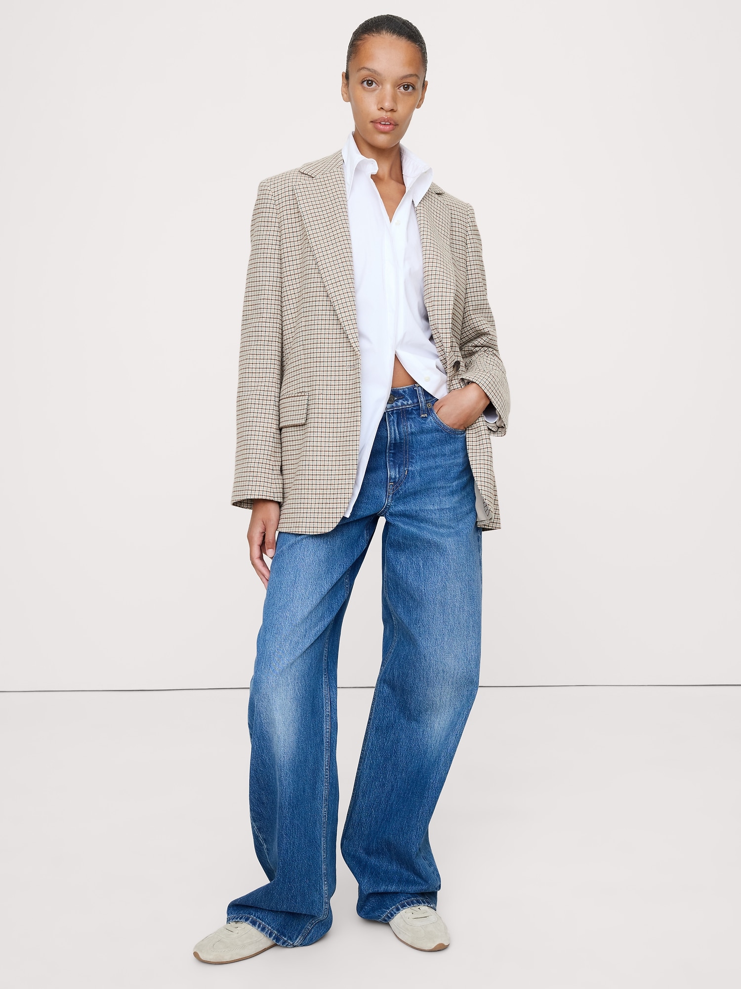 Image number 1 showing, Boyfriend Italian Flannel Blazer