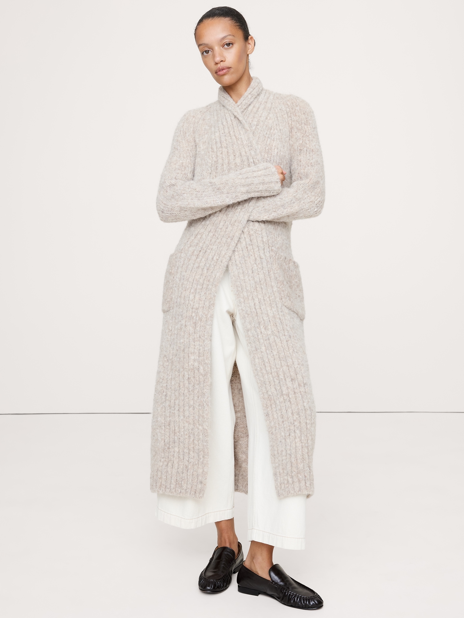 Italian Alpaca-Blend Duster Cardigan