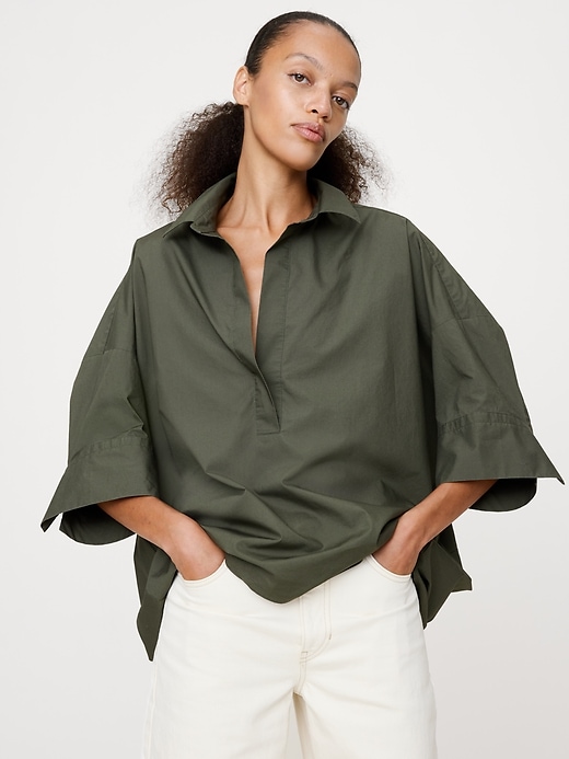 Oversized Popover Top | Banana Republic
