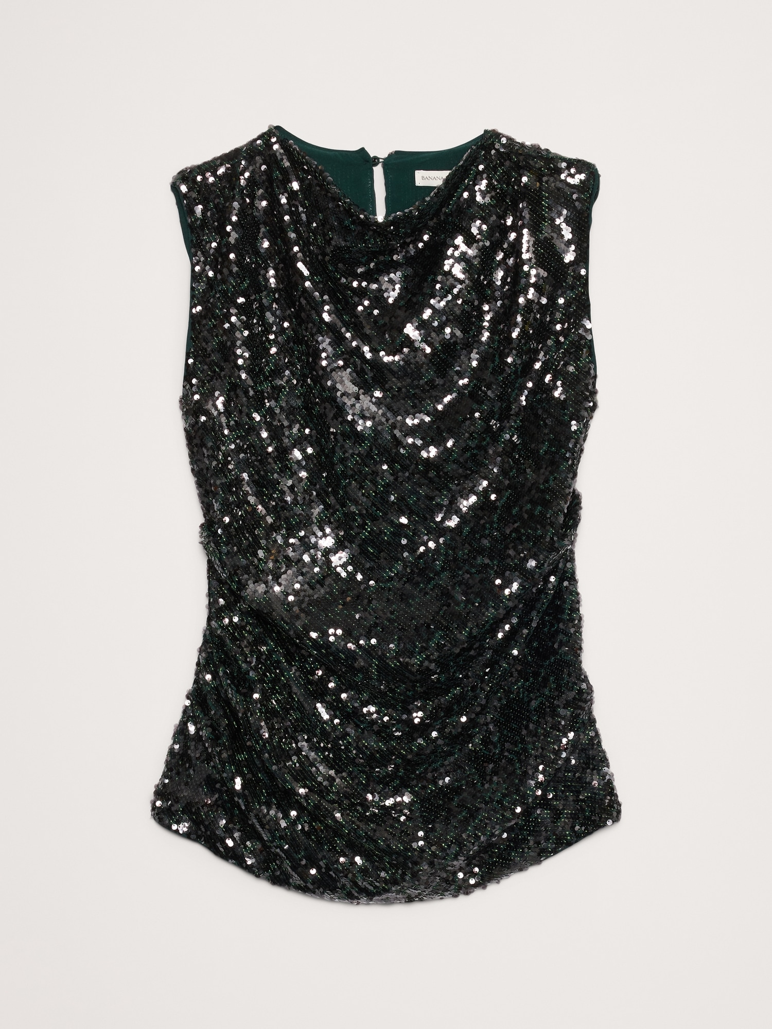 Image number 4 showing, Bias-Cut Draped Sequin Top