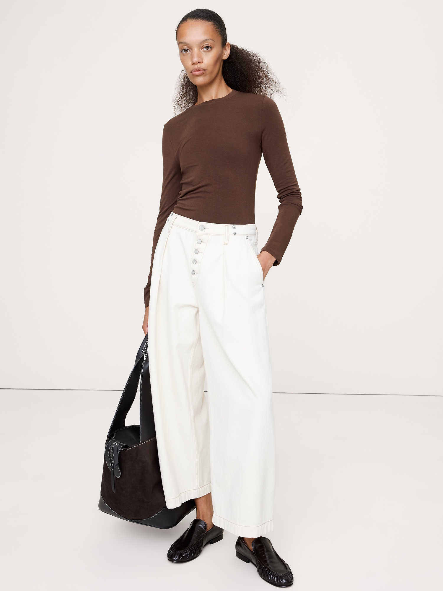 Image number 1 showing, Luxe Wool-Blend Crew-Neck T-Shirt
