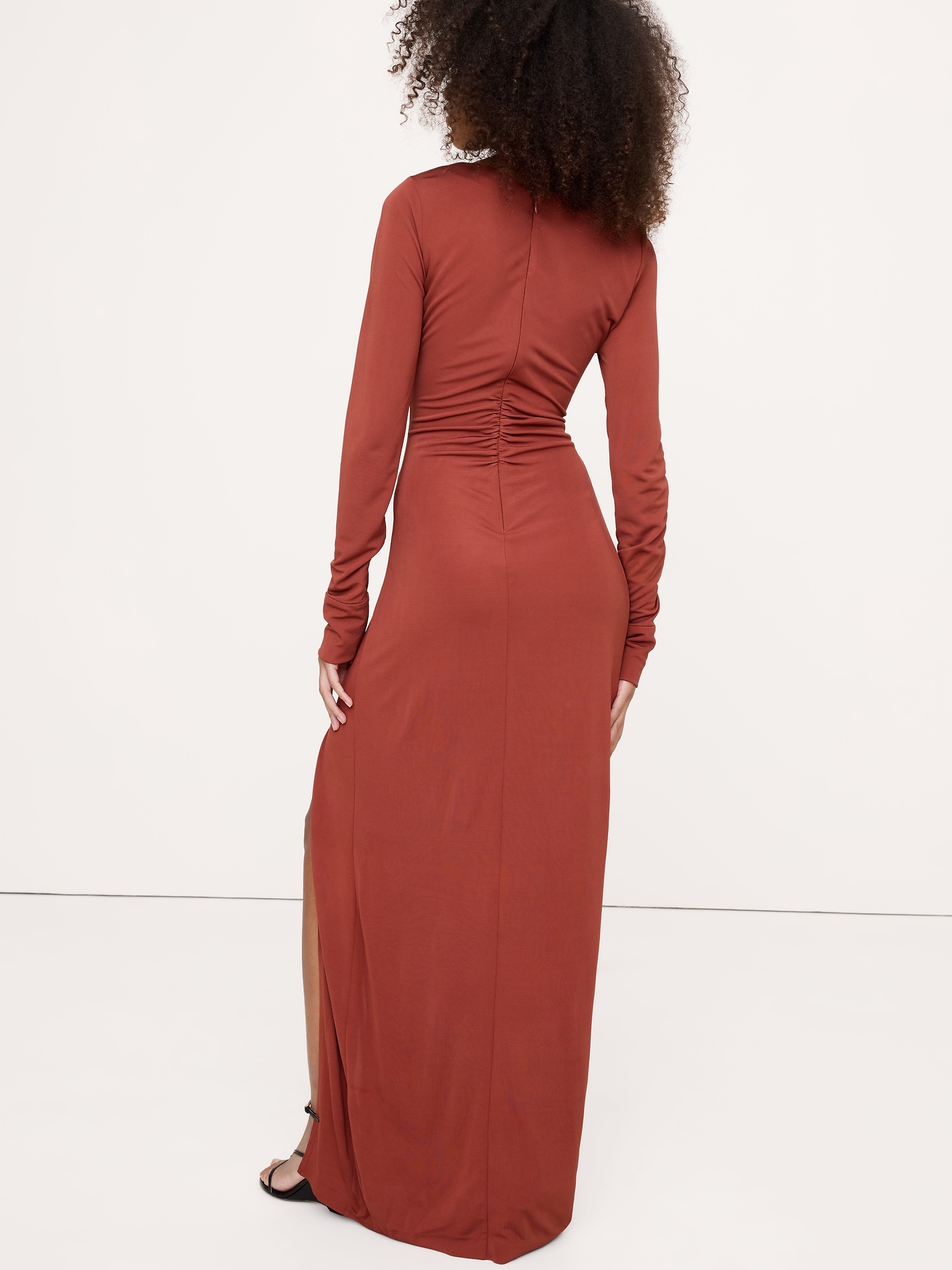 Image number 6 showing, Matte Jersey Ruched Maxi Dress