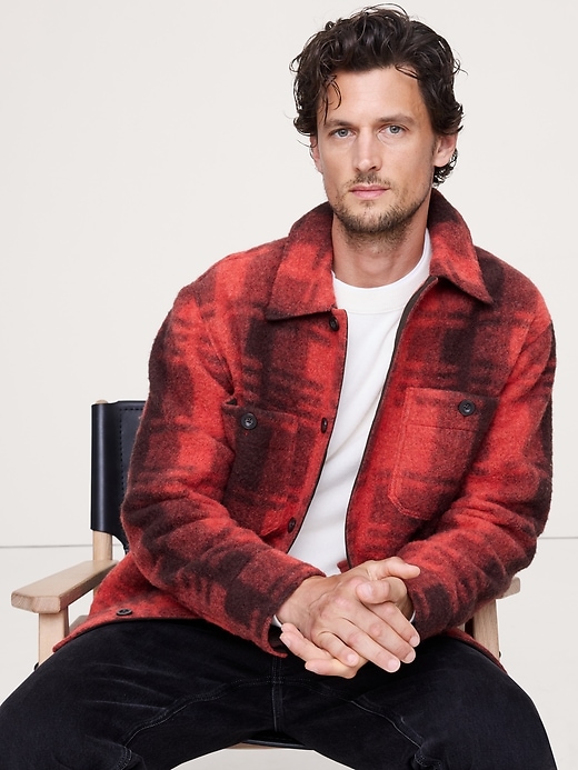 French Terry Shirt Jacket | Banana Republic