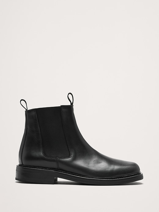 Leather Square-Toe Chelsea Boot