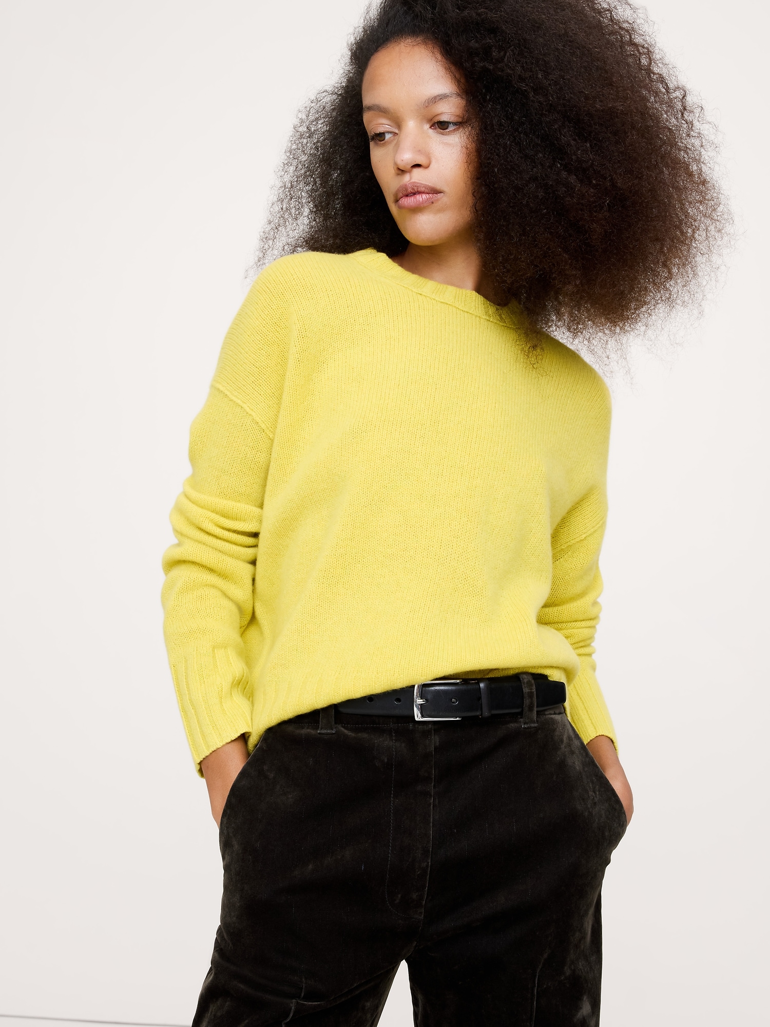 Midweight Cashmere Crew-Neck Sweater - Bright Pistachio Green