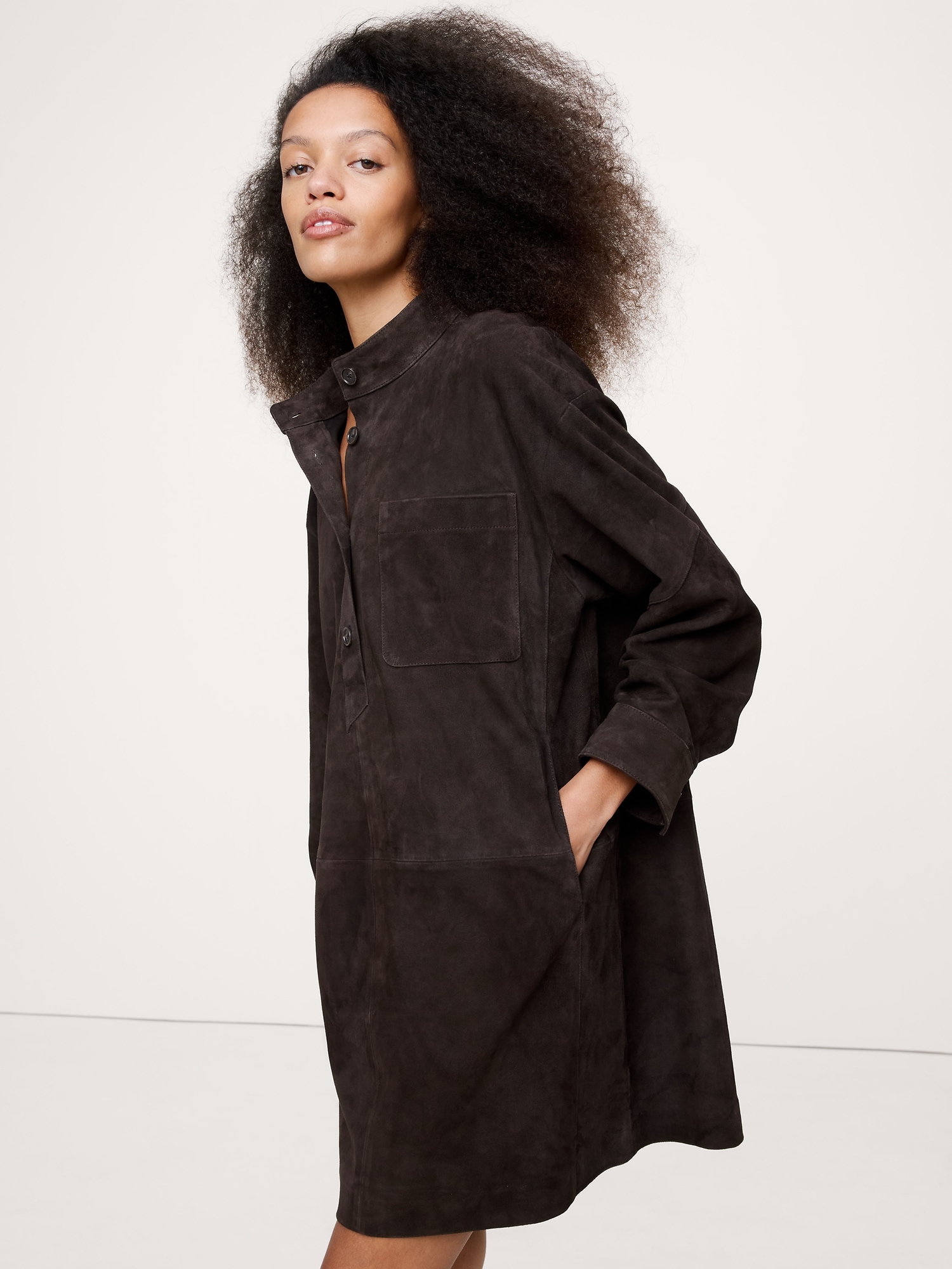 Image number 4 showing, Suede Popover Shift Dress