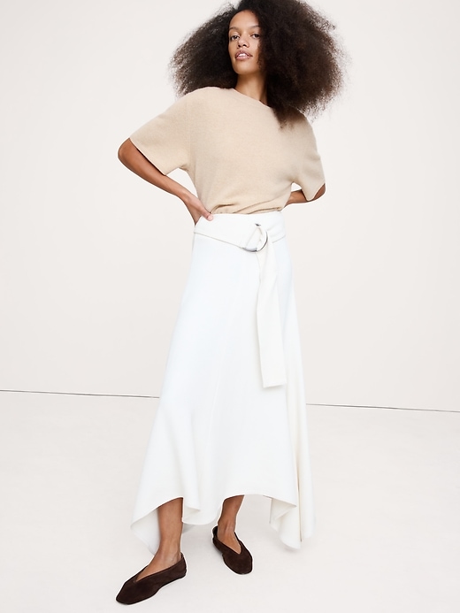 Stretch-Satin Maxi Skirt