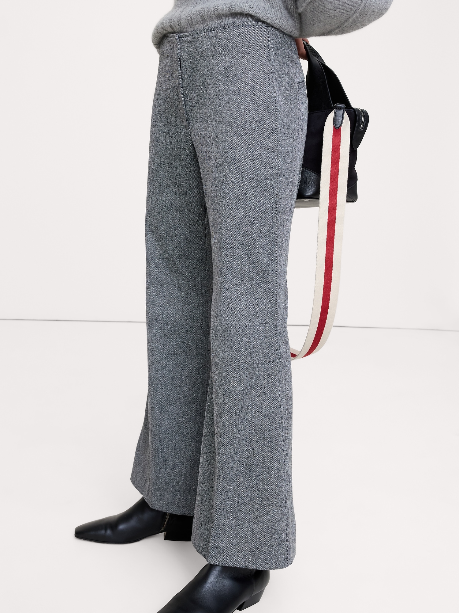 Image number 3 showing, Mid-Rise Flare Italian Twill Pant
