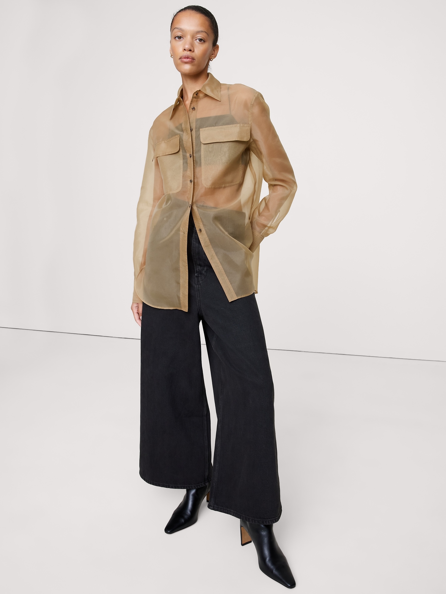 Organza Utility Shirt - Whiskey Brown