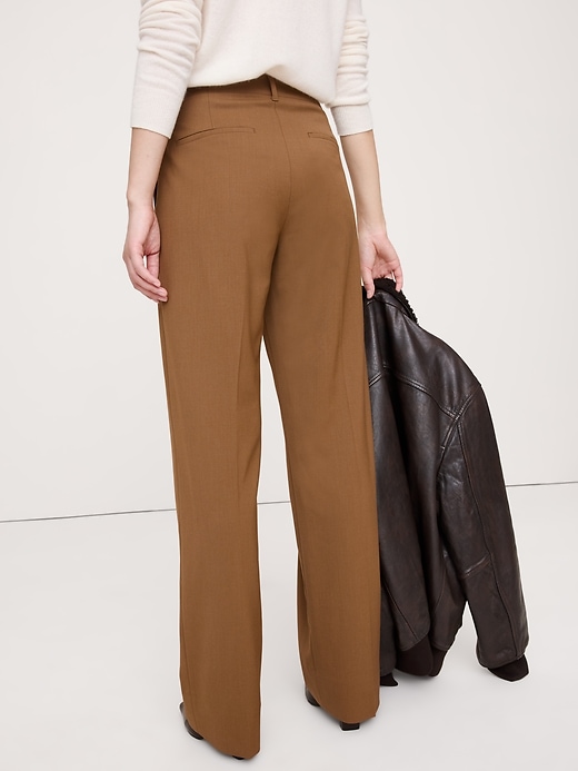 High-Rise Modern Straight Italian Wool Pant