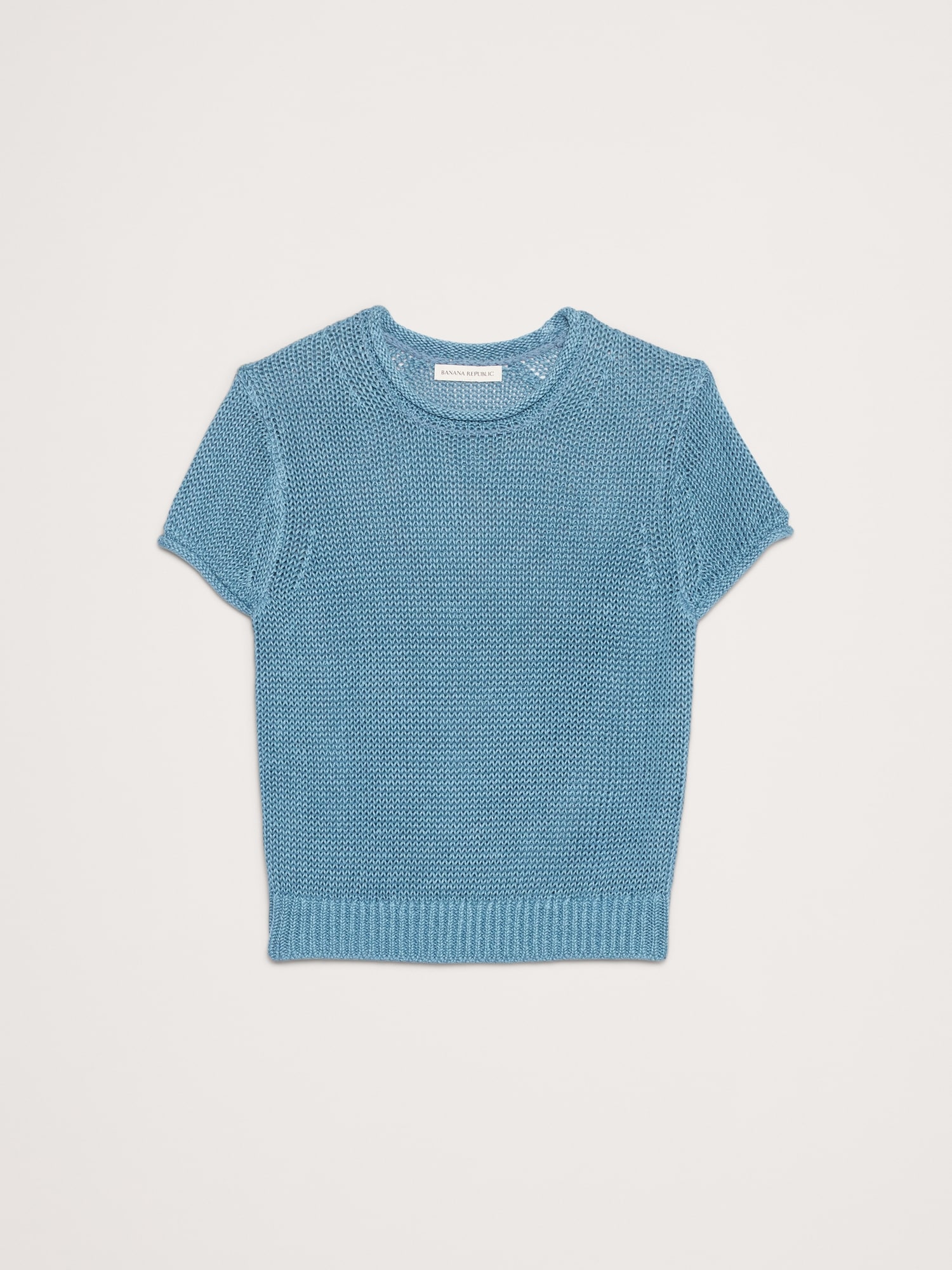 Image number 8 showing, Fitted Linen Short-Sleeve Sweater