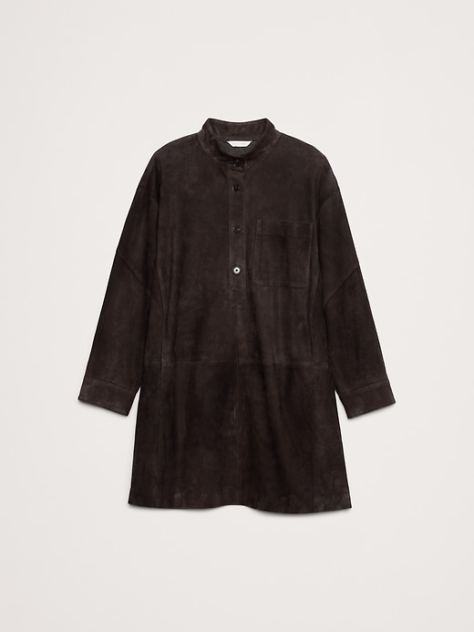 Banana Republic Suede Popover Shift Dress GANACHE / L