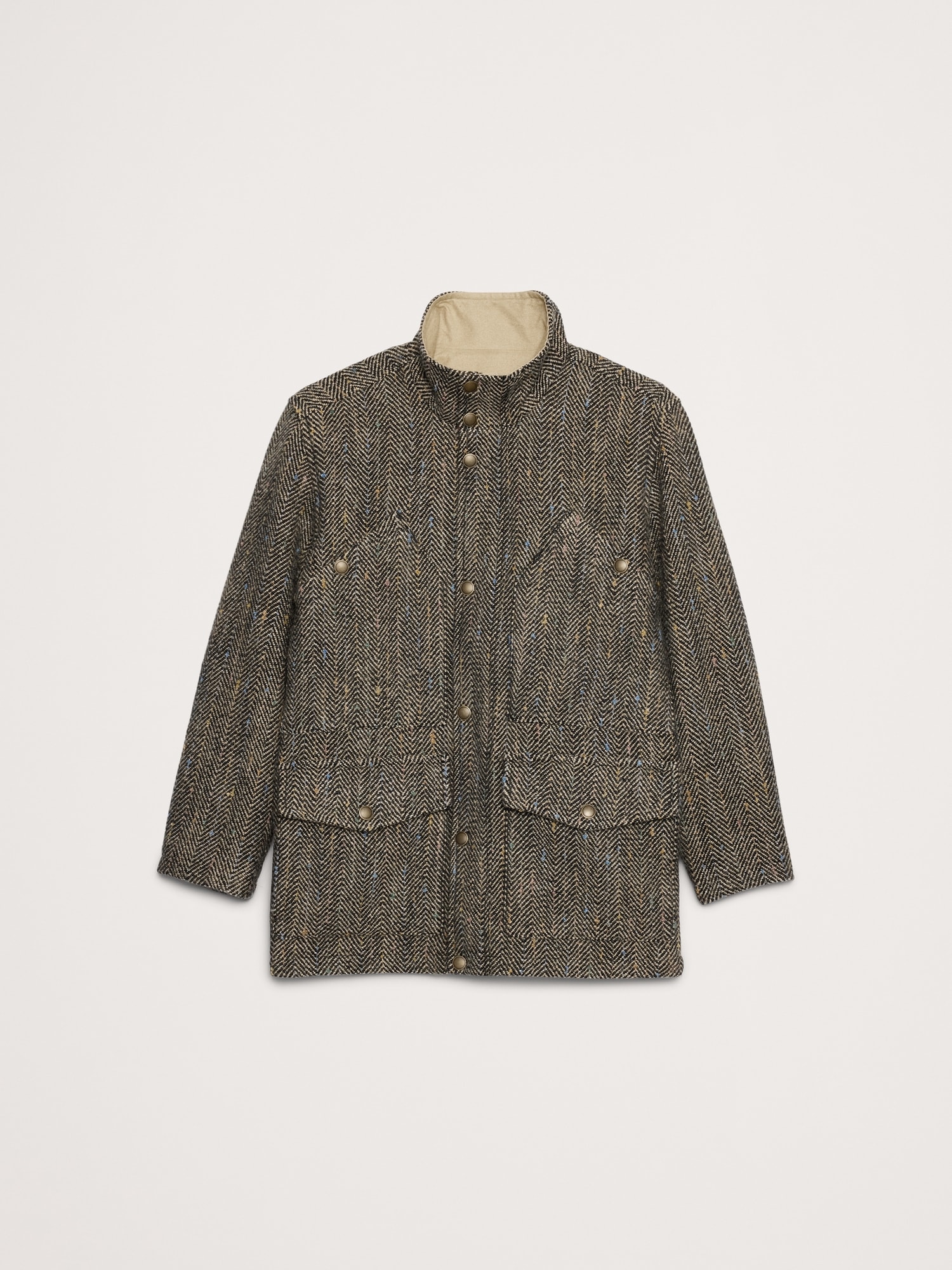 Image number 5 showing, Herringbone Tweed Parka