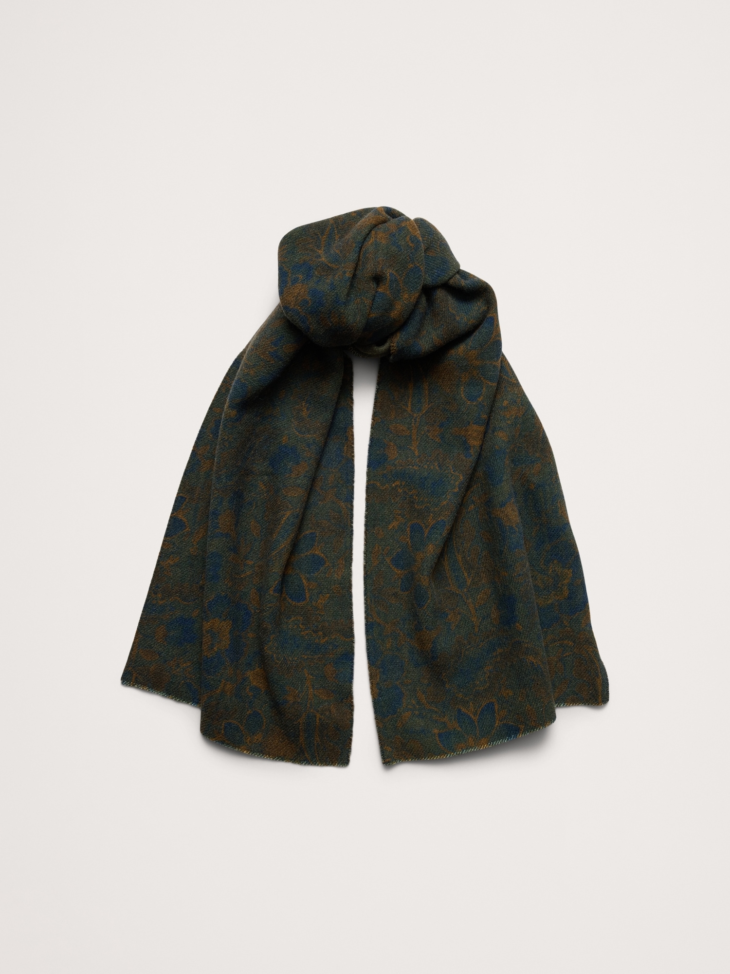 Floral Wool-Blend Scarf