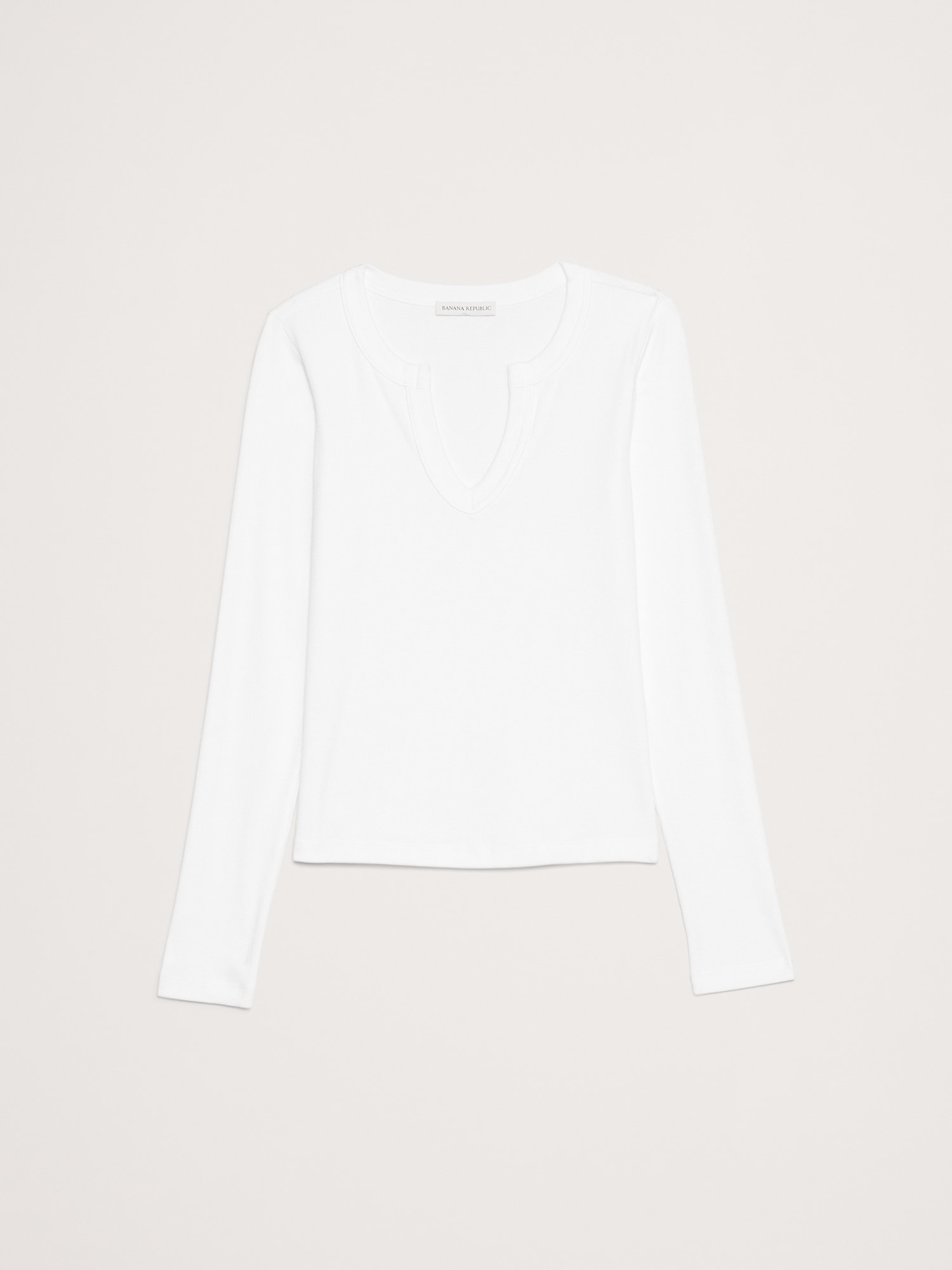 Image number 4 showing, Ribbed Split-Neck T-Shirt