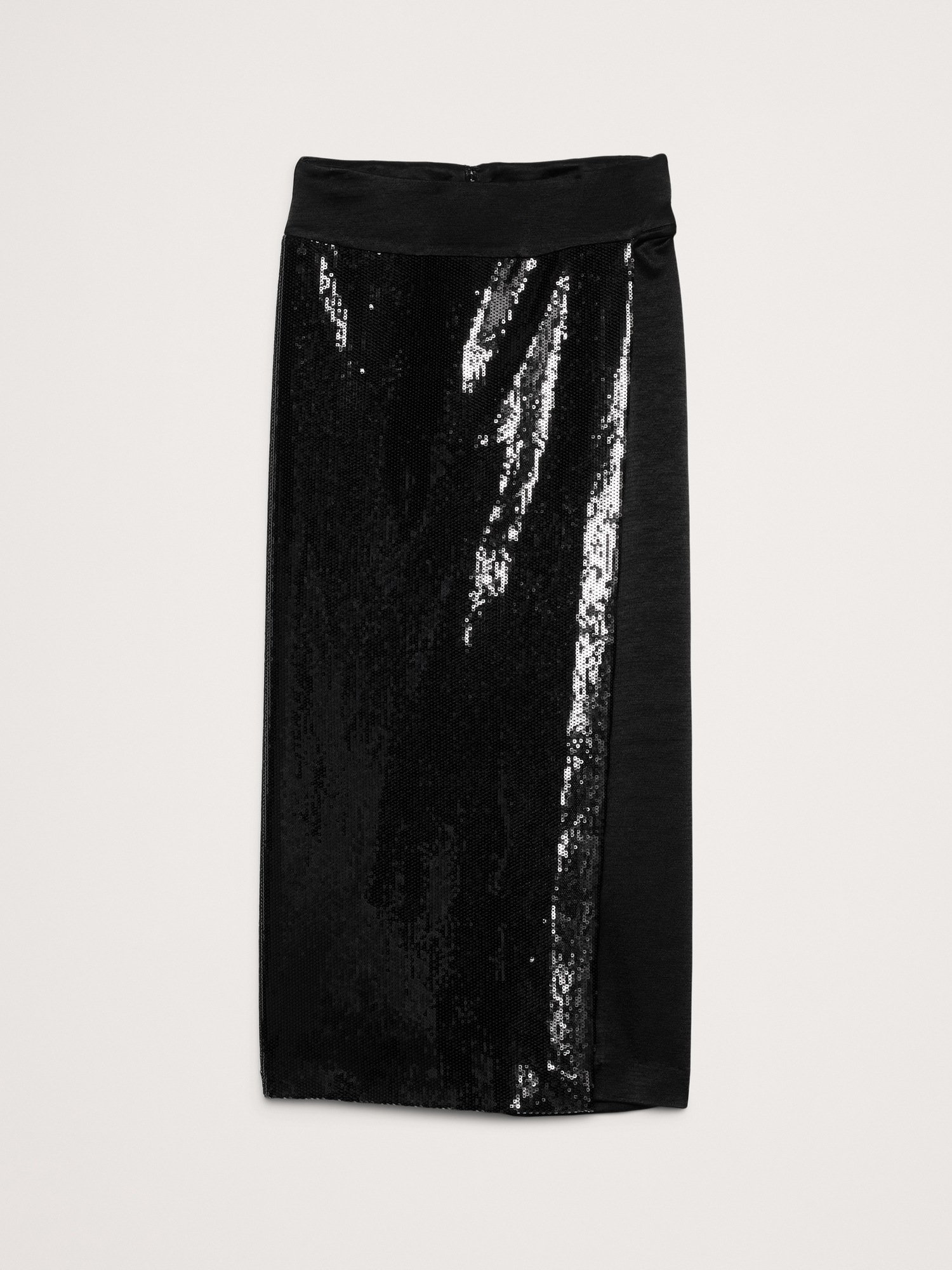 Женская юбка Banana Republic Ponte & Sequin Wrap, цвет: Чёрный — фото 4