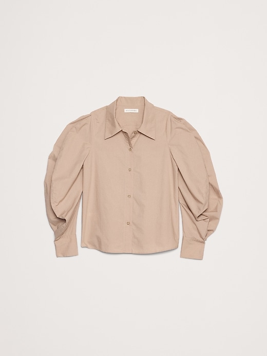 Cotton Poplin Volume-Sleeve Shirt | Banana Republic