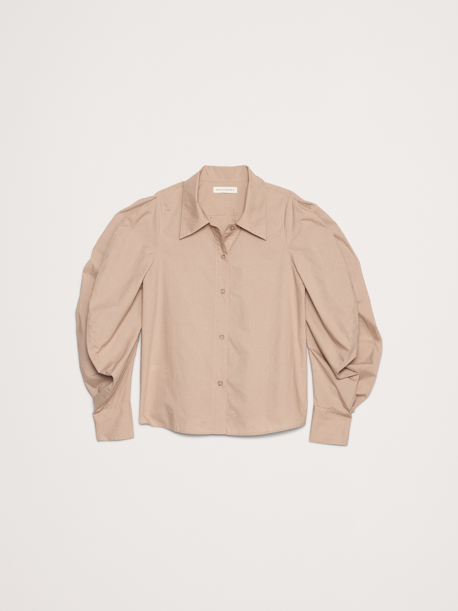Image number 4 showing, Cotton Poplin Volume-Sleeve Shirt