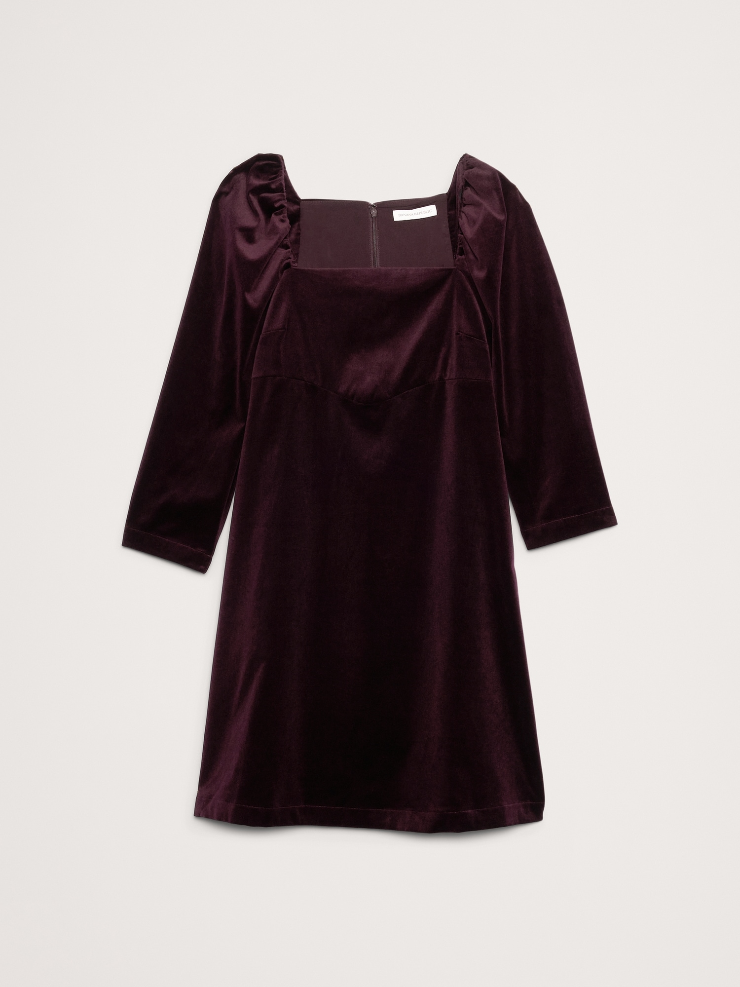 Image number 5 showing, Cotton-Velvet Puff-Sleeve Mini Dress