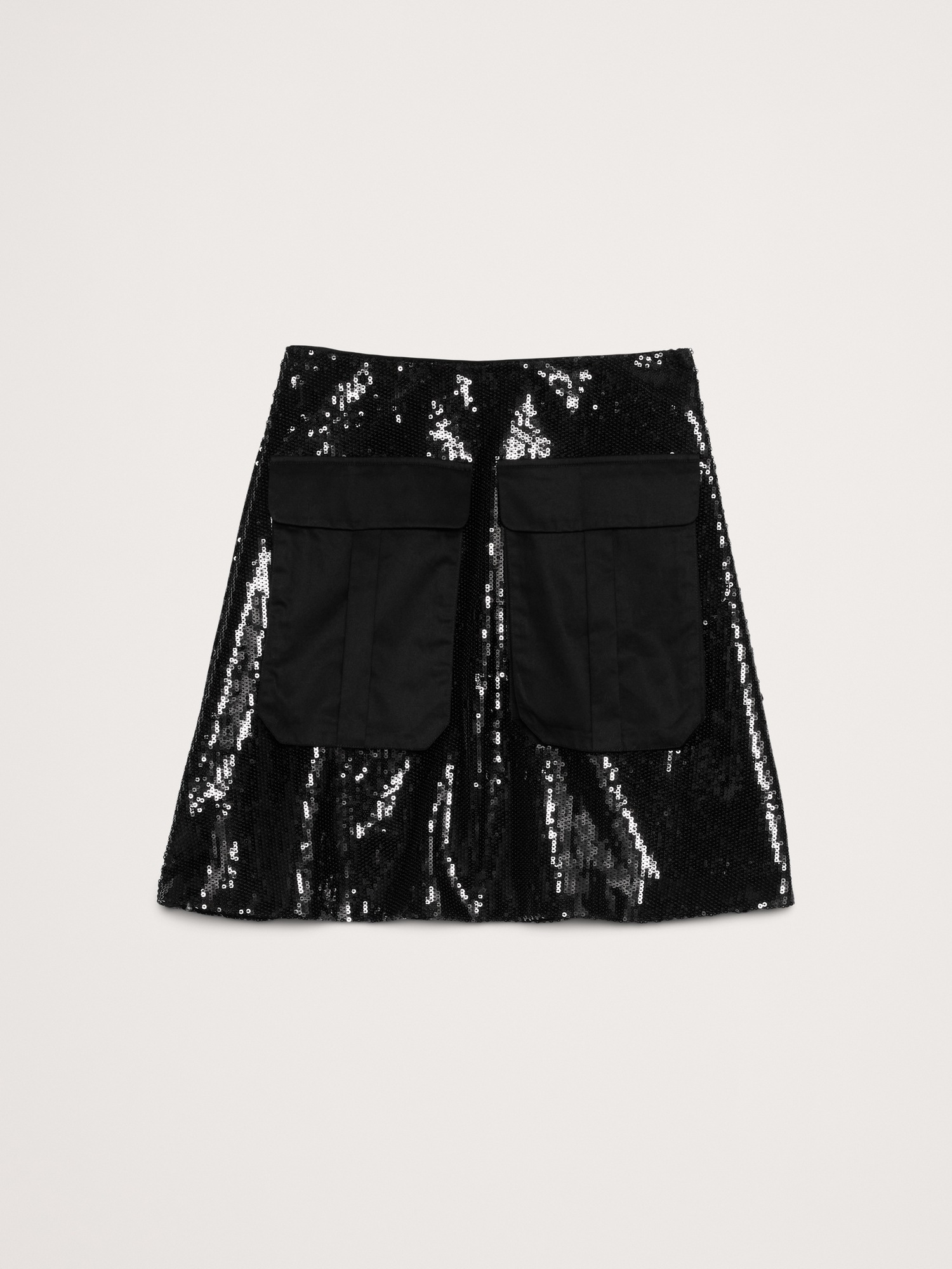 Женская юбка Banana Republic Sequin Ponte Mini, цвет: Чёрный — фото 4